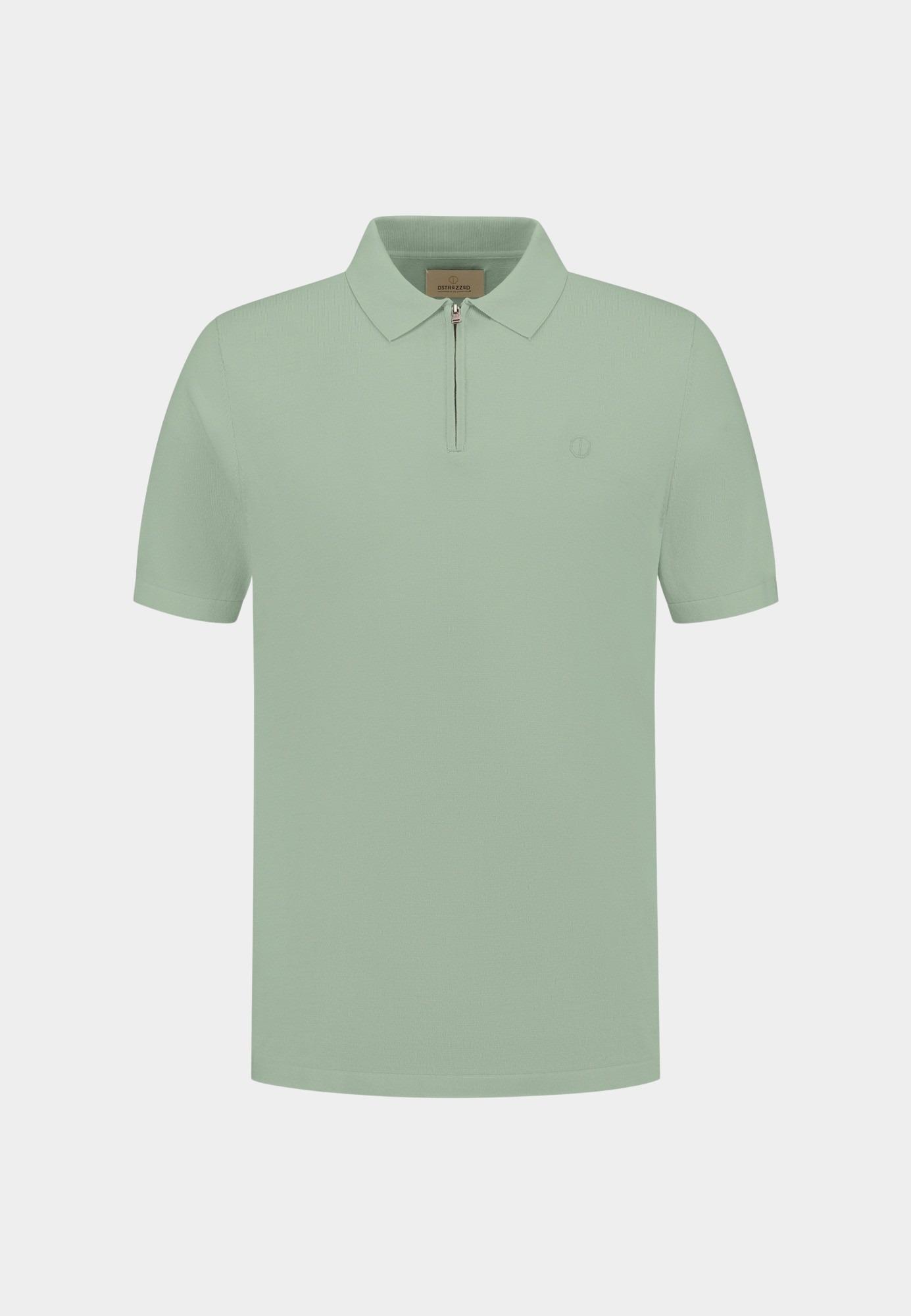 Dstrezzed Polo korte mouw Groen DS_Dorian Zip Polo 420062-SS25/561
