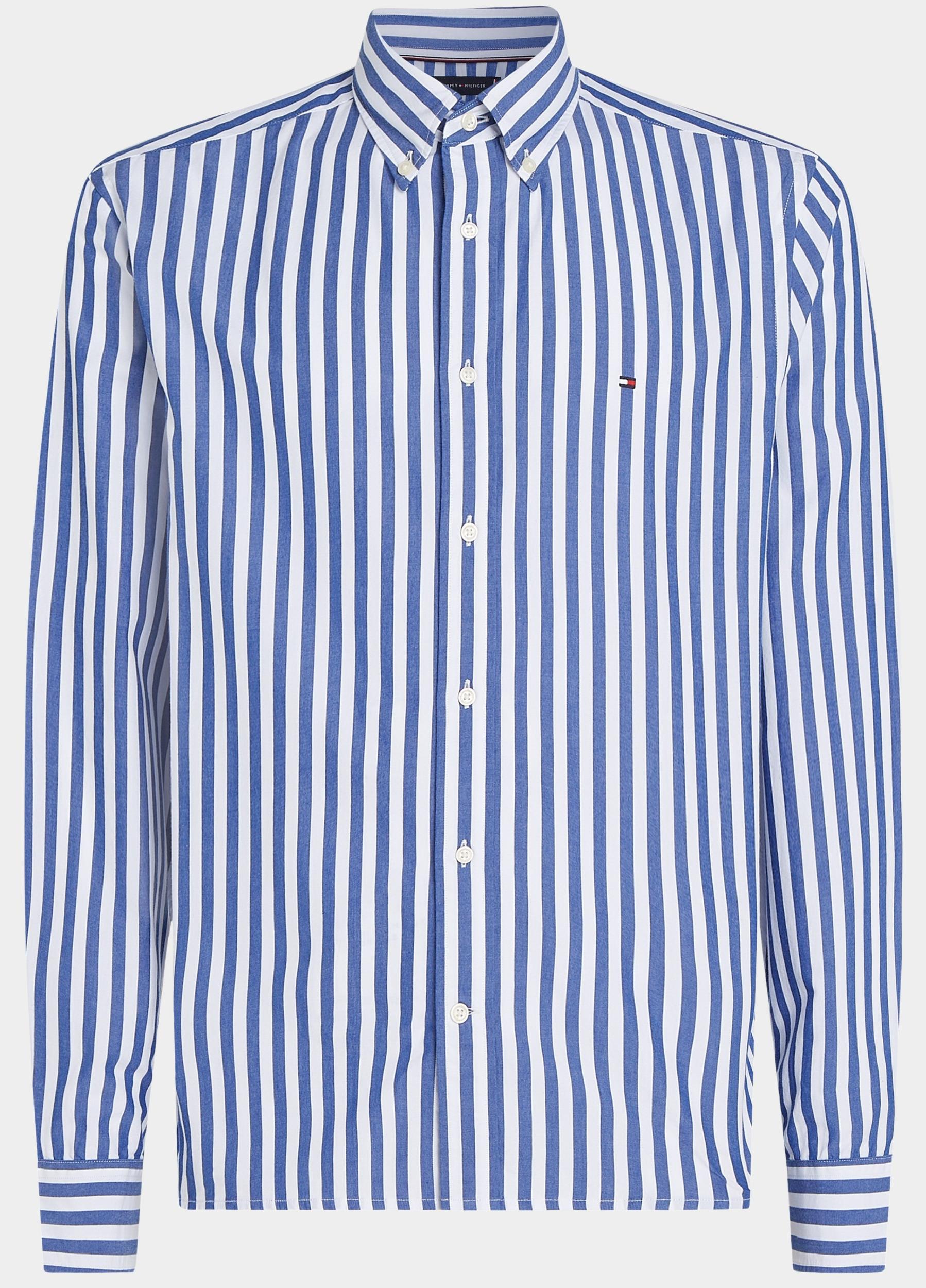 Tommy Hilfiger Casual hemd lange mouw Blauw Flex Poplin Bold Stripe RF MW0MW39159/0A5