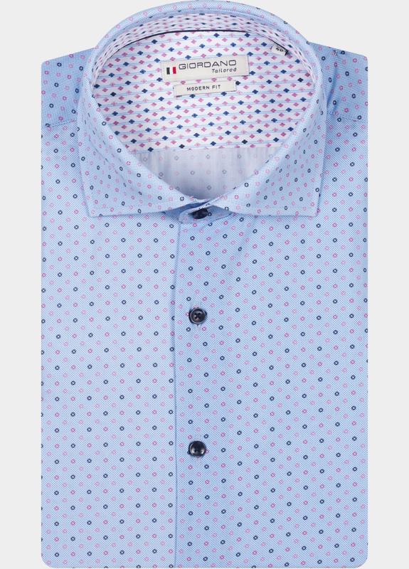 Giordano Overhemd heren Roze Locarno Long Sleeve Semi Cuta 617883/50