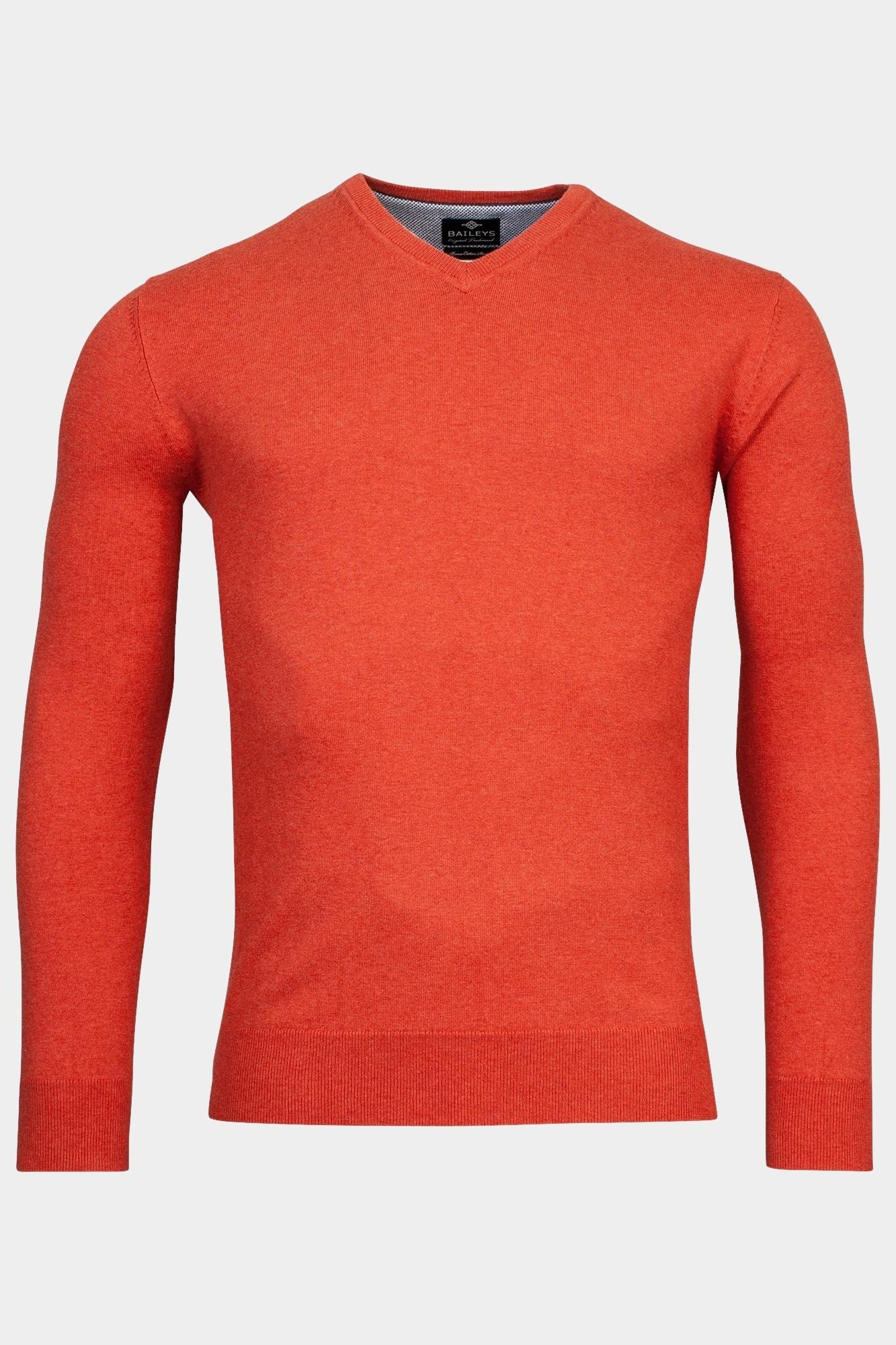 Baileys Pullover Oranje V-Neck Pullover 12gg singel k 418100/345