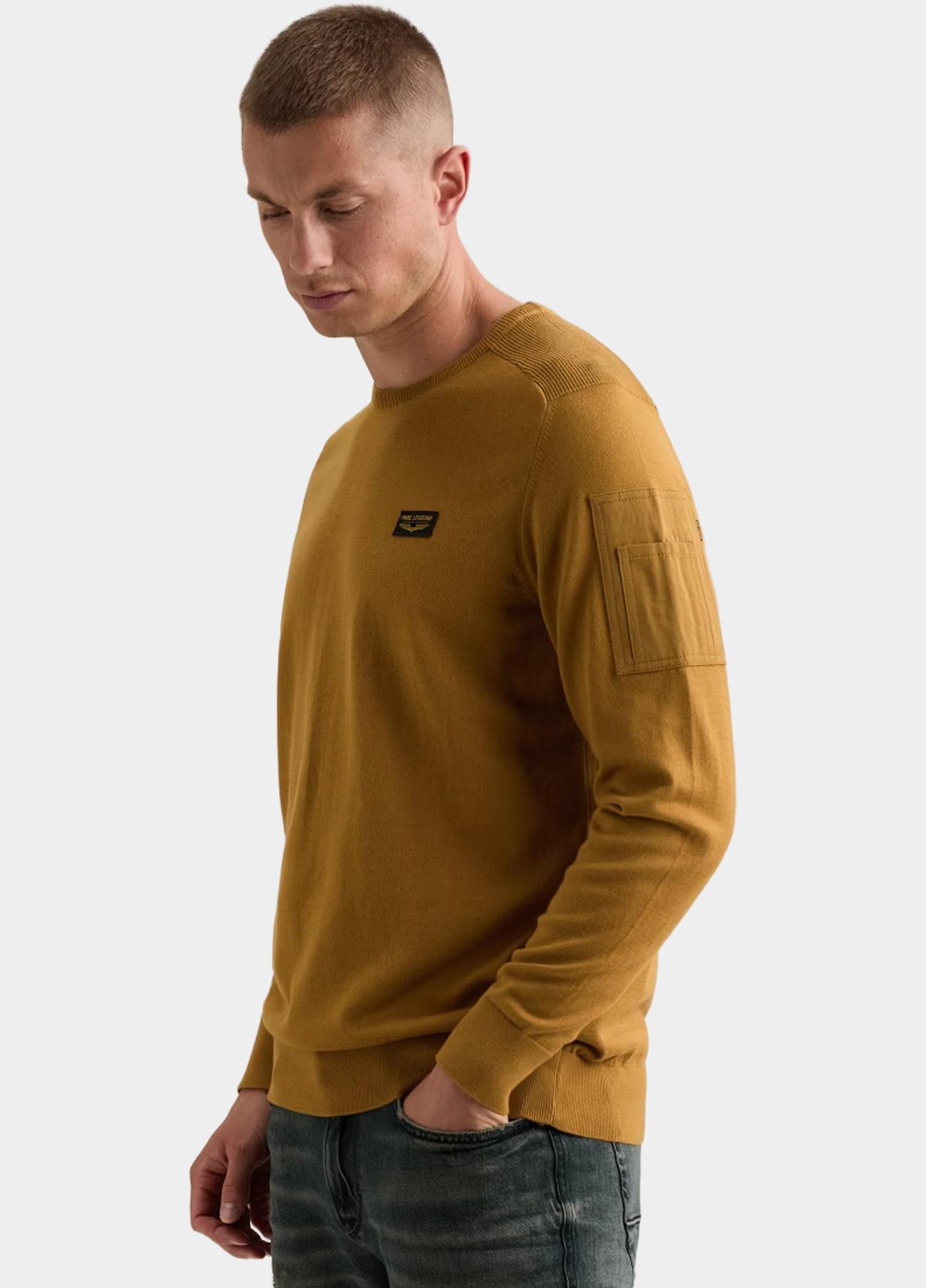 PME Legend Pullover heren Bruin R-neck American Classic PKW2608320/8187