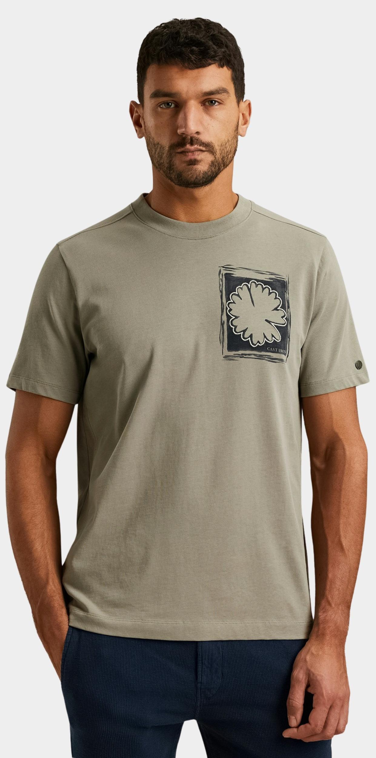 Cast Iron T-shirt korte mouw Grijs Short sleeve r-neck regular f CTSS2505586/9032