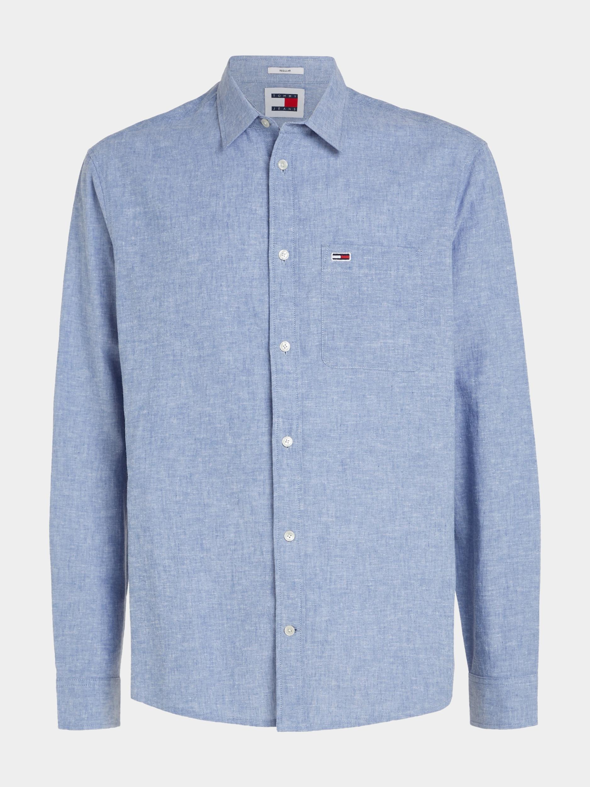 Tommy Jeans Casual hemd lange mouw Blauw Reg Linen Blend DM0DM18962/C6C
