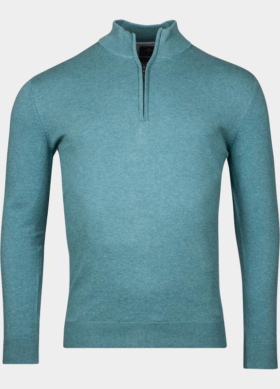 R.B. Boston Half Zip Blauw Pullover 1/2 zip  12gg single 518400CCT-78/975