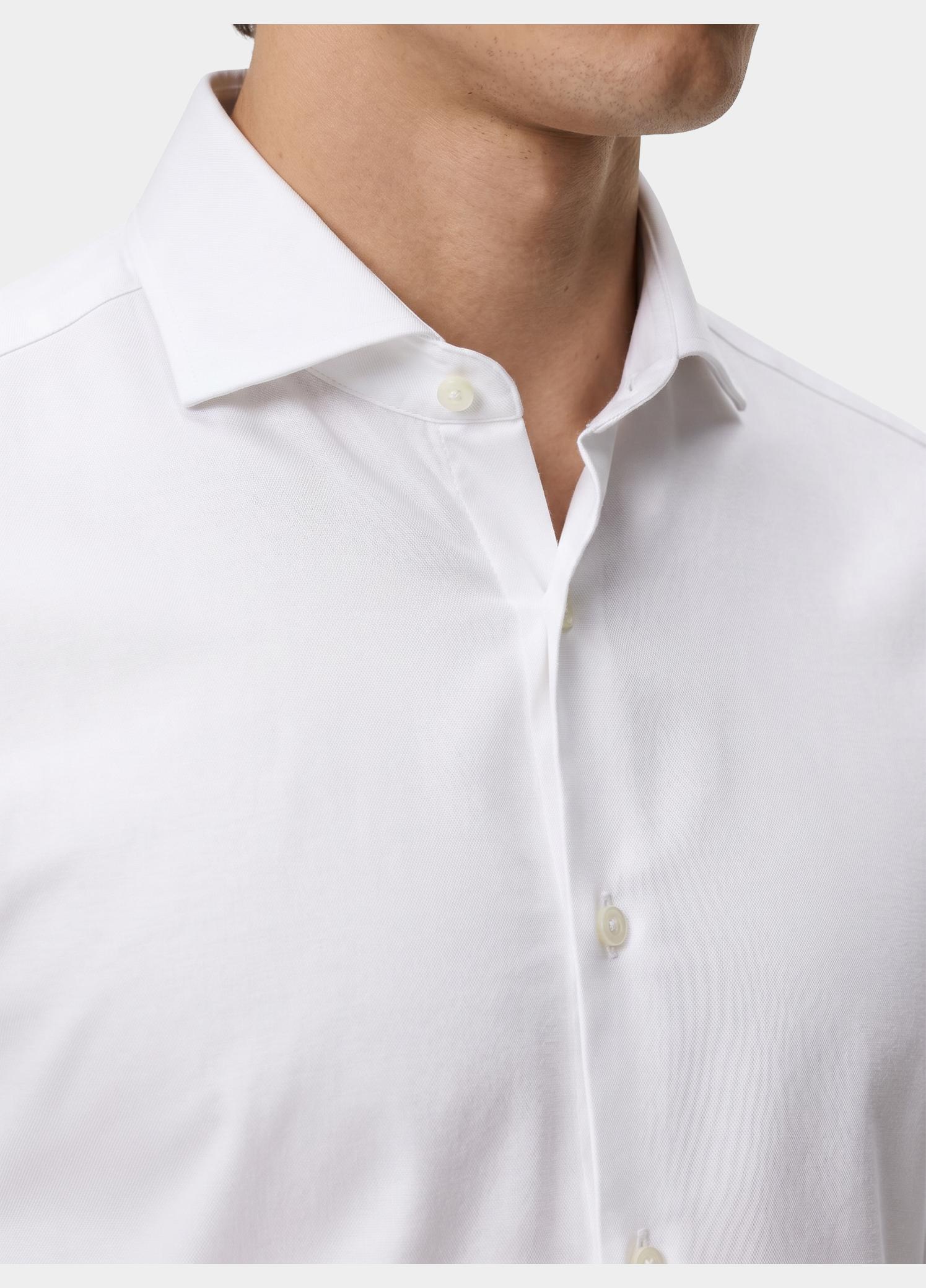 Profuomo Business hemd lange mouw Wit knitted piqué slim fit PP2HC10012/2