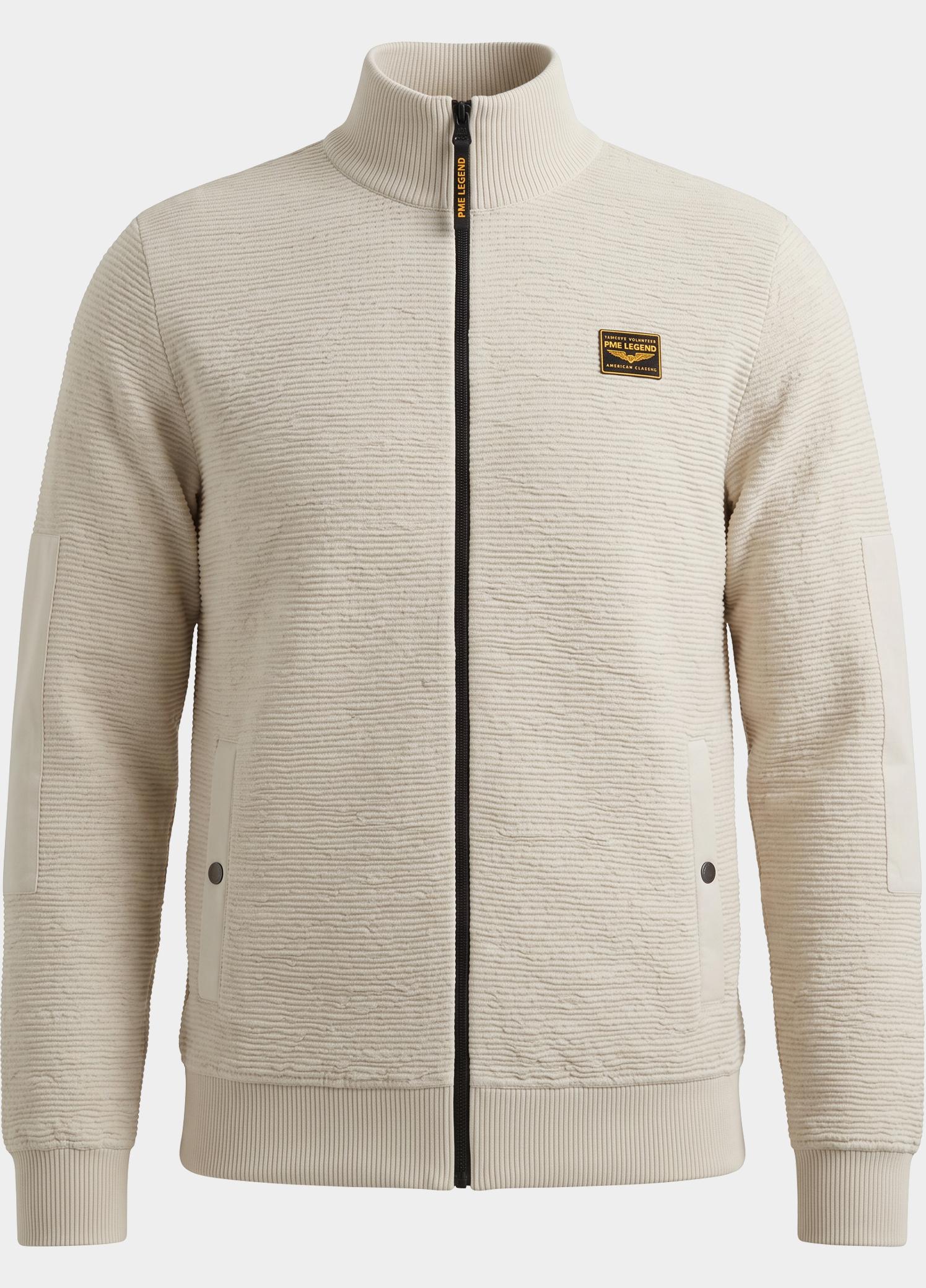 PME Legend Vest heren Beige Zip jacket texture yarn PKC2610322/7013