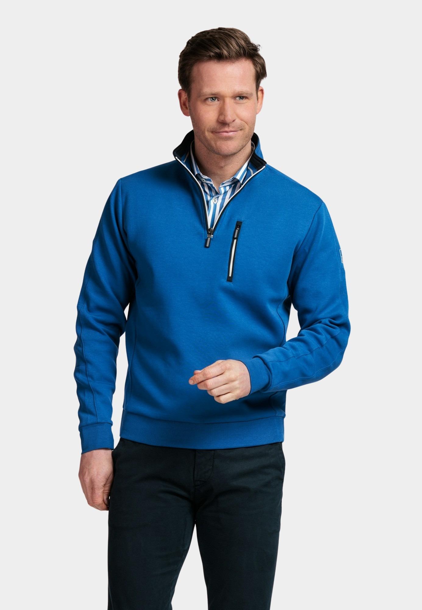 Baileys Half Zip Blauw Sweatshirt 1/2 zip Doubleface 413132/68