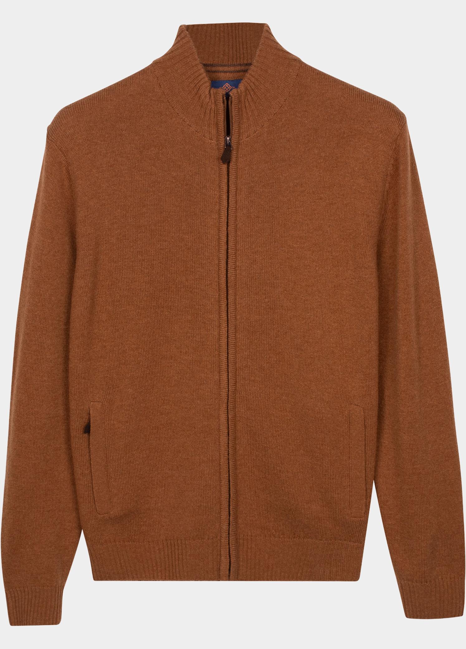 Baileys Vest heren Bruin Cardigan Zip  10gg, single kn 620096/885