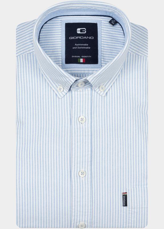 Giordano overhemd korte mouw heren Blauw Marlon Short Sleeve Button Do 616112/61