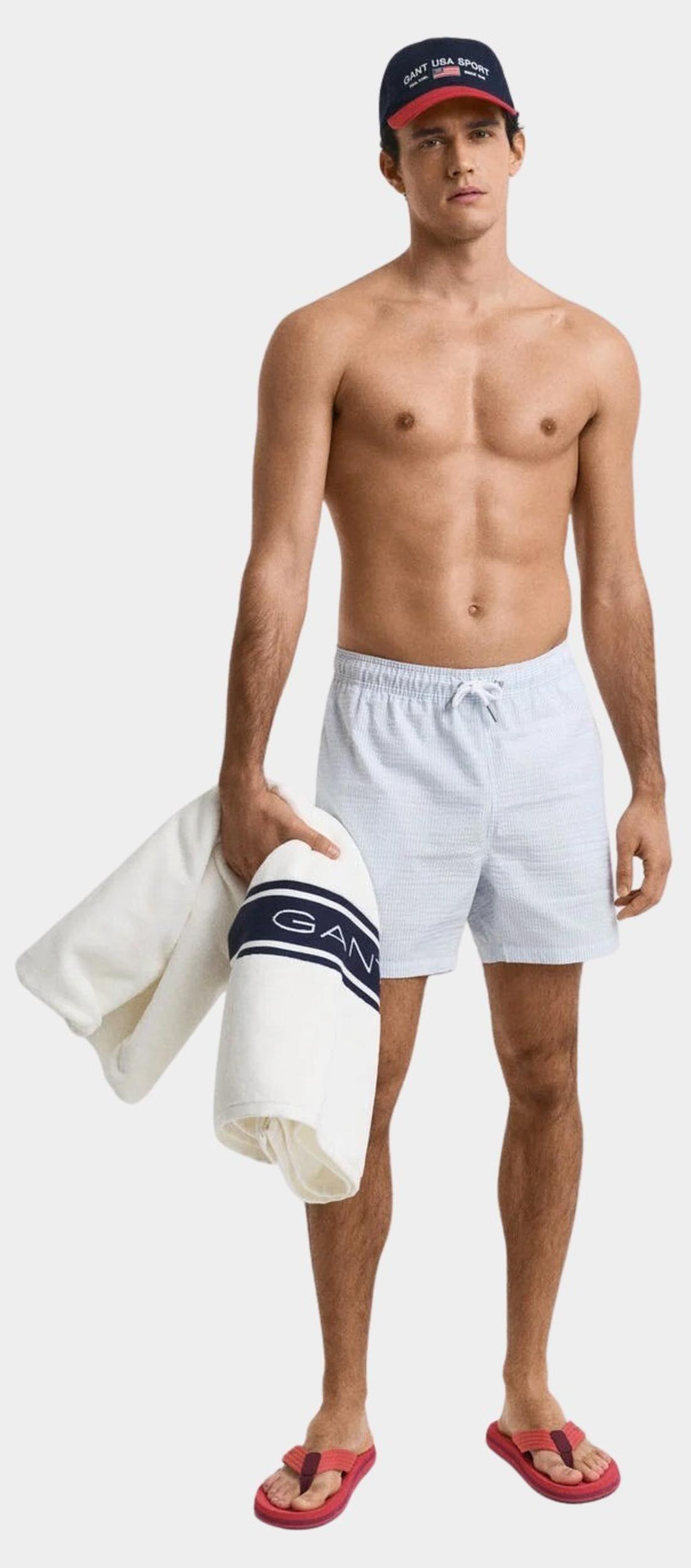 Gant Zwembroek Blauw Seersucker swim shorts 922516001/457