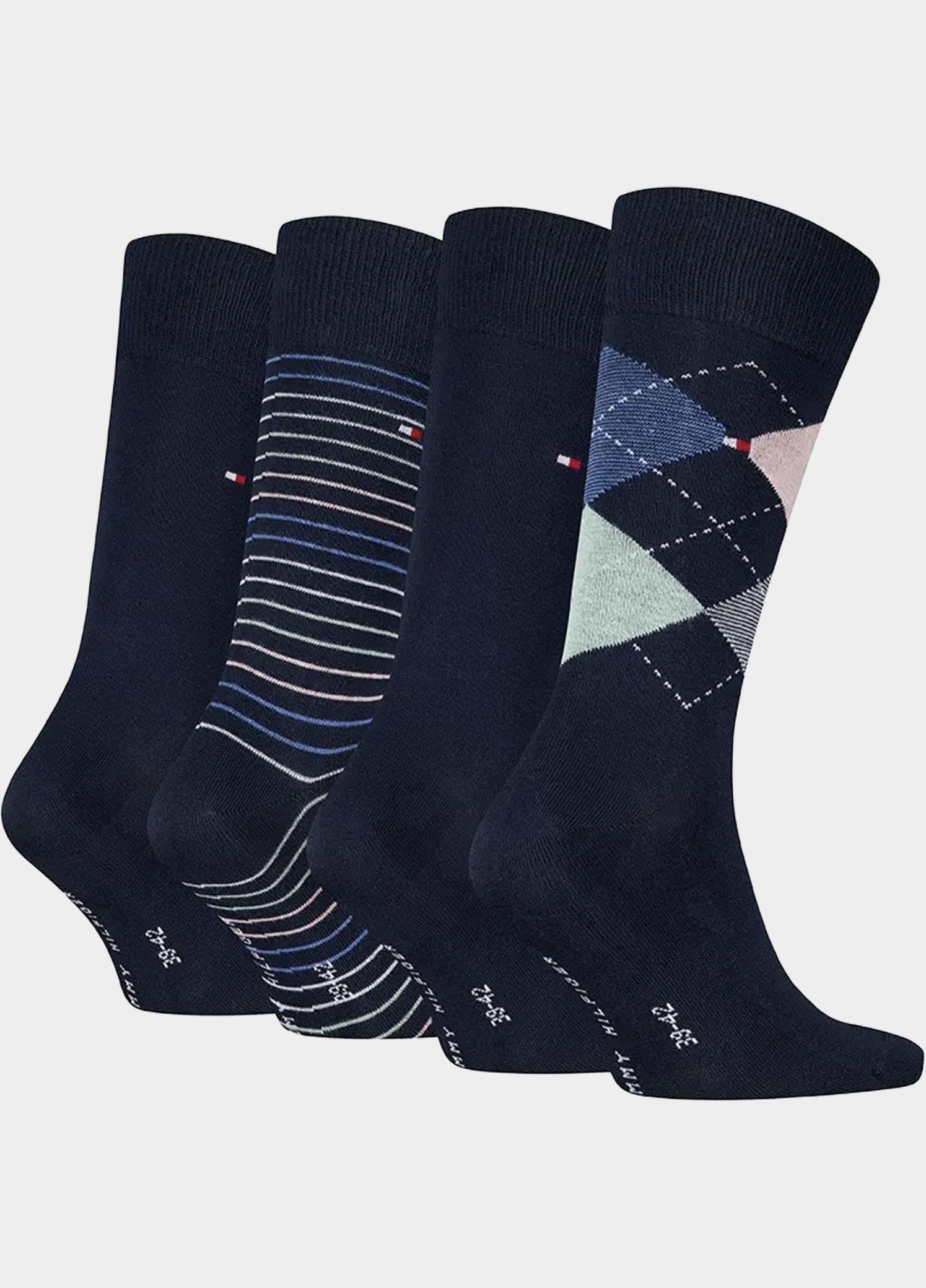 Tommy Hilfiger Sokken heren Blauw TH Men Sock 4P Check & Small s 701241388/001