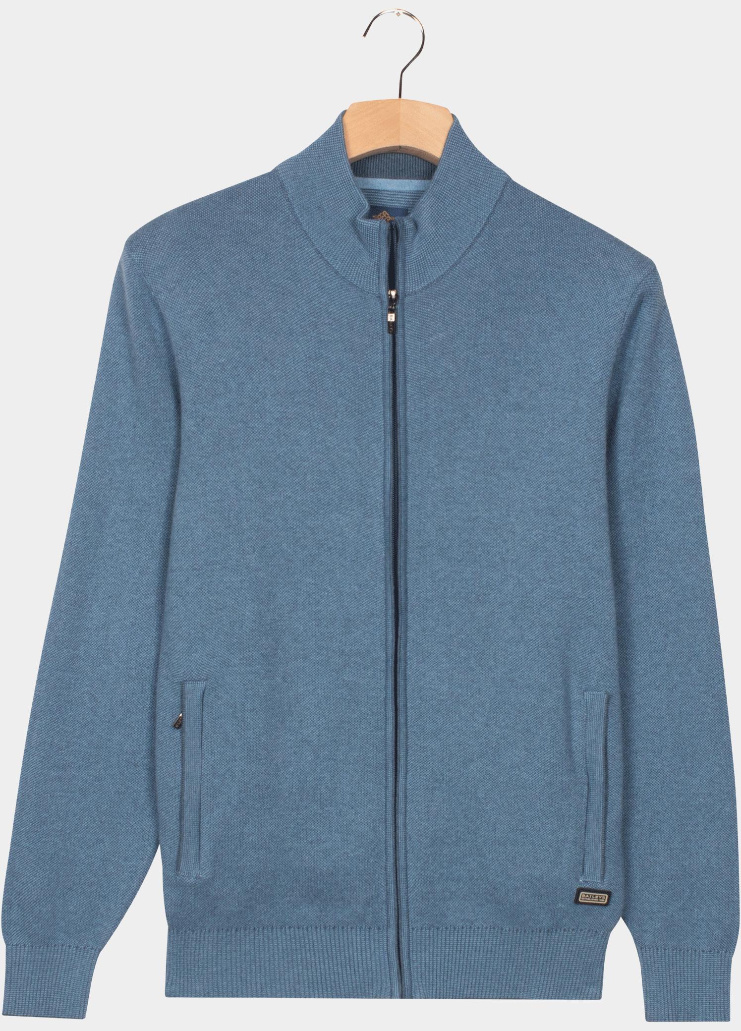 Baileys Vest heren Blauw Cardigan Zip  all-over 2-tone 522009/665