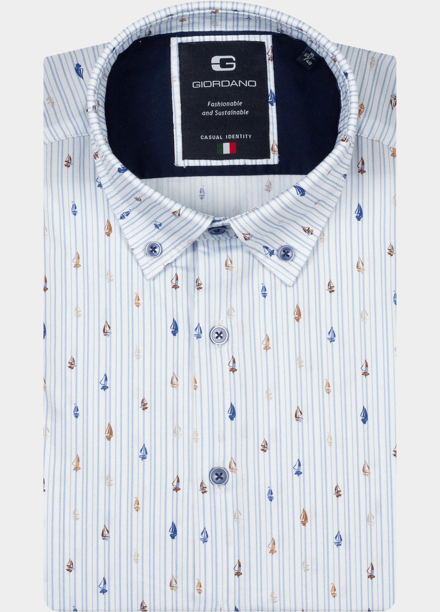 Giordano Overhemd heren Blauw Loretto Long Sleeve Button Do 617876/60