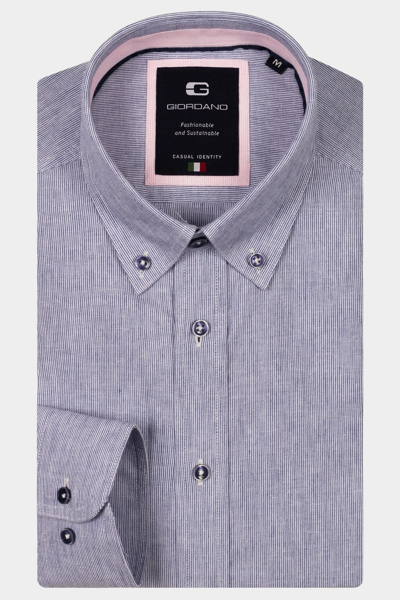 Giordano Casual hemd lange mouw Blauw Loretto long sleeve button do 517832/60