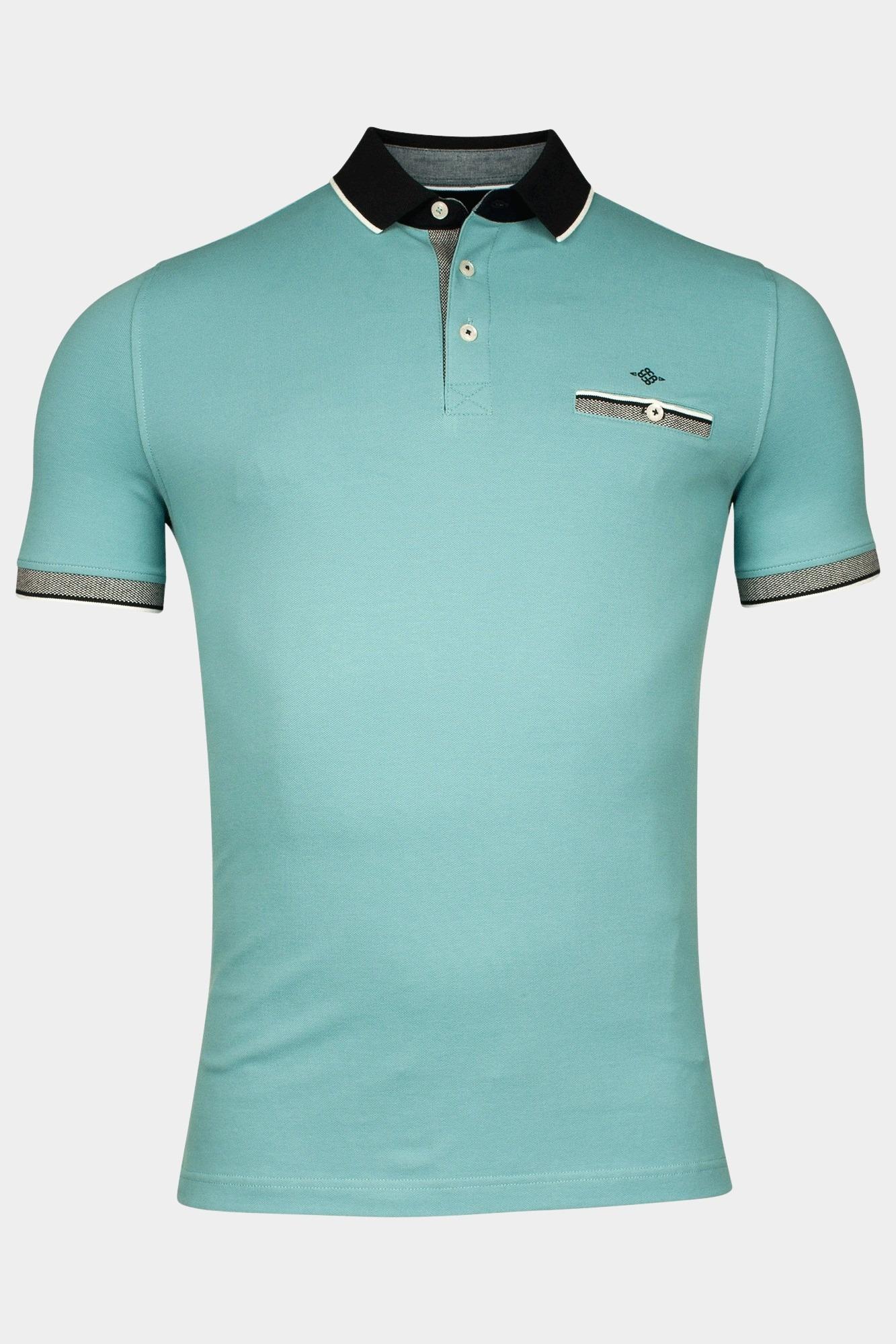 Baileys Polo korte mouw Blauw Poloshirt with chestpocket Pi 515237/97