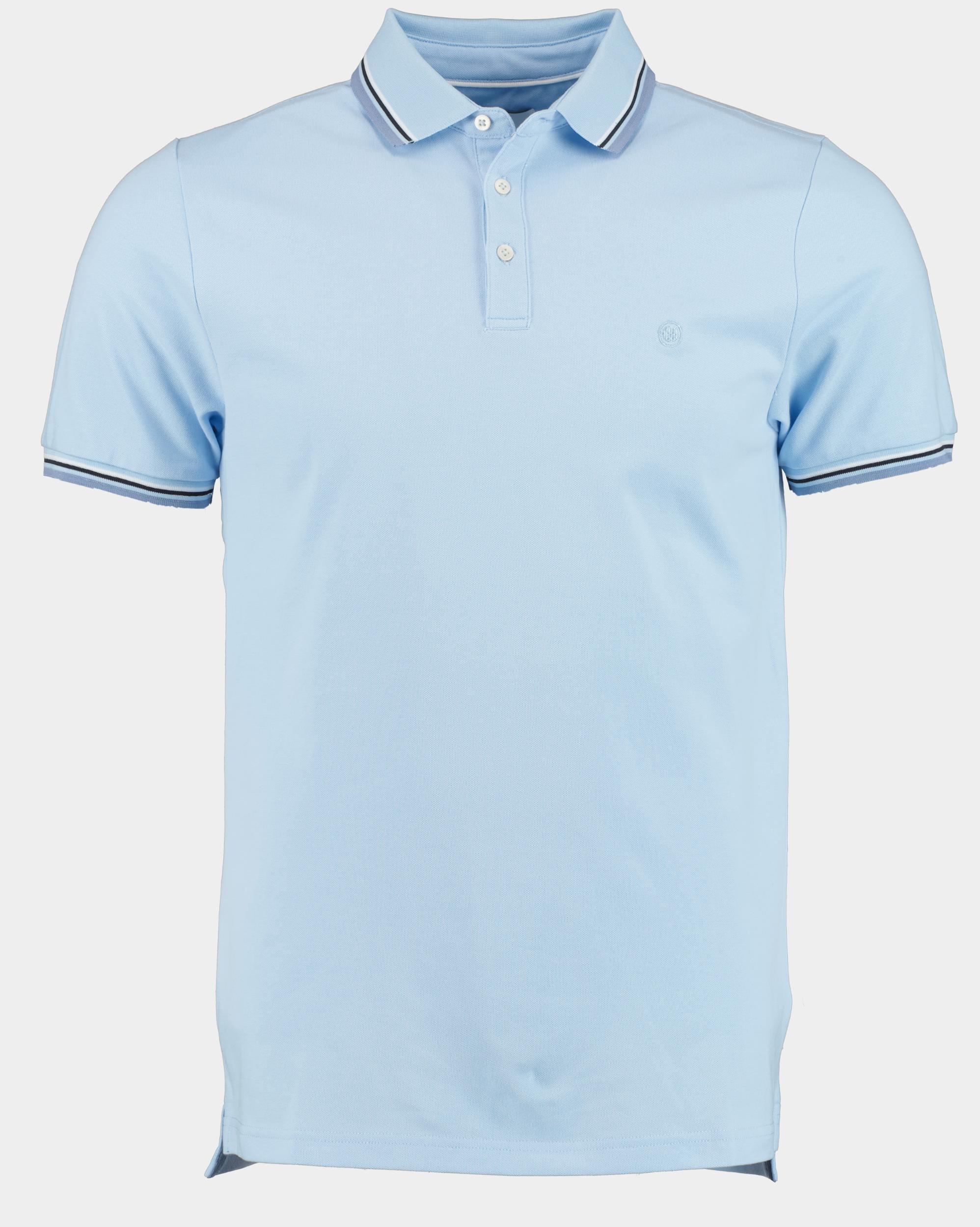 Bos Polo korte mouw Blauw Jesse Polo Contrast Collar 24108JE24BO/210 l.blue