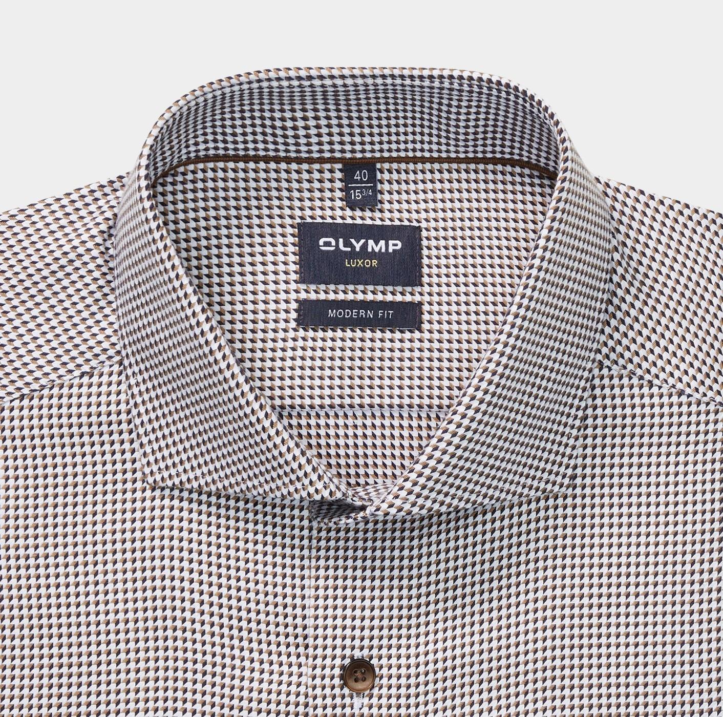 Olymp Business hemd lange mouw Bruin 129284-Hemden 129284/28