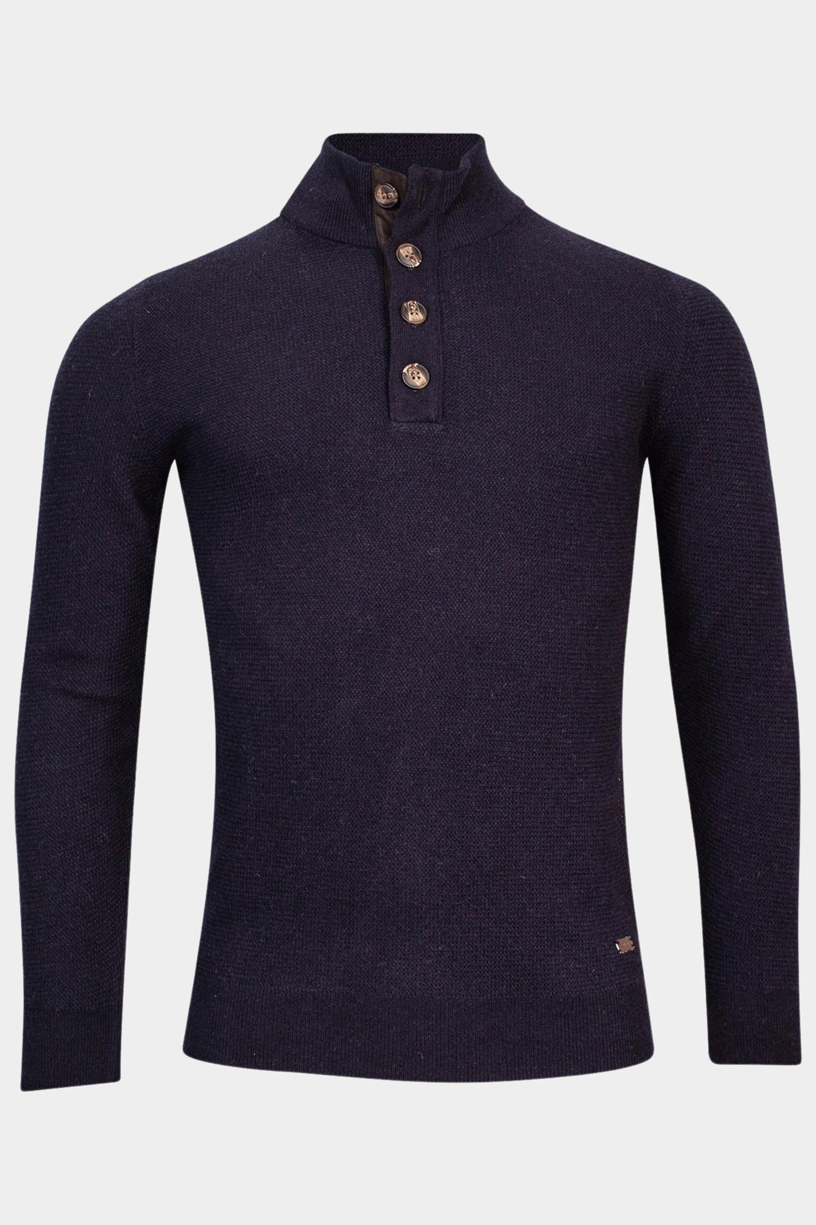Baileys Pullover Blauw Pullover 1/2 Button placket 12 328445/601