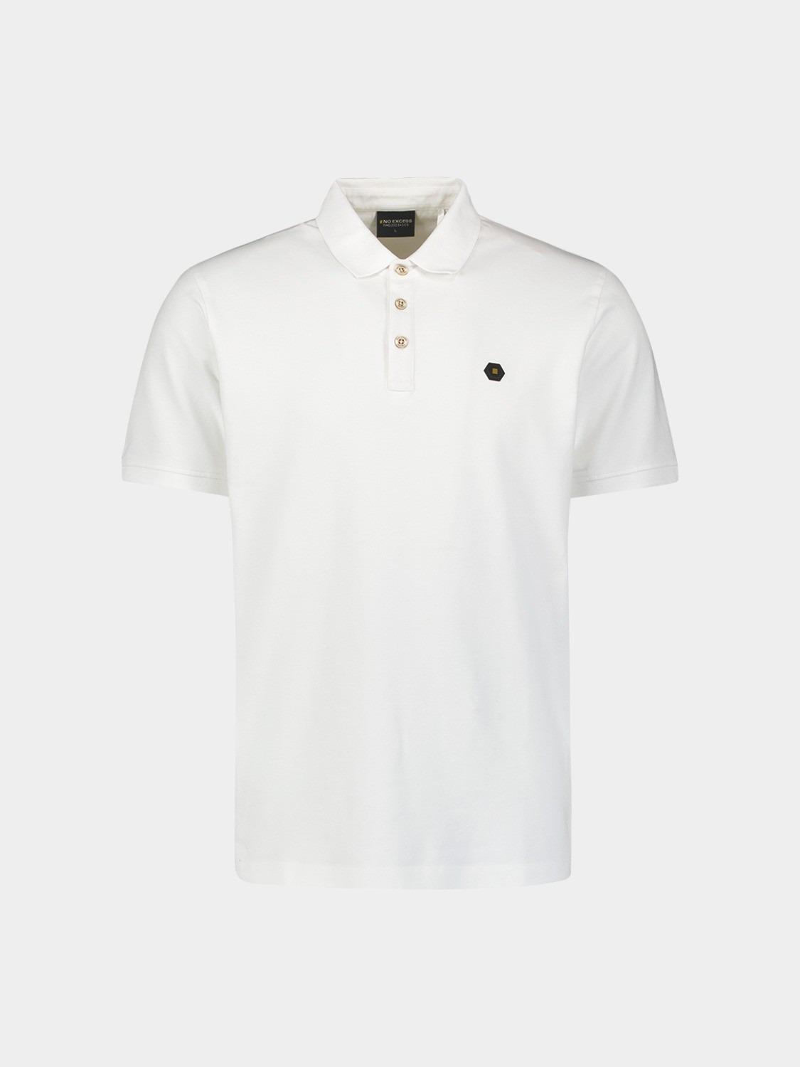 No Excess Polo korte mouw Wit Polo Pique Garment Dyed N3801/010