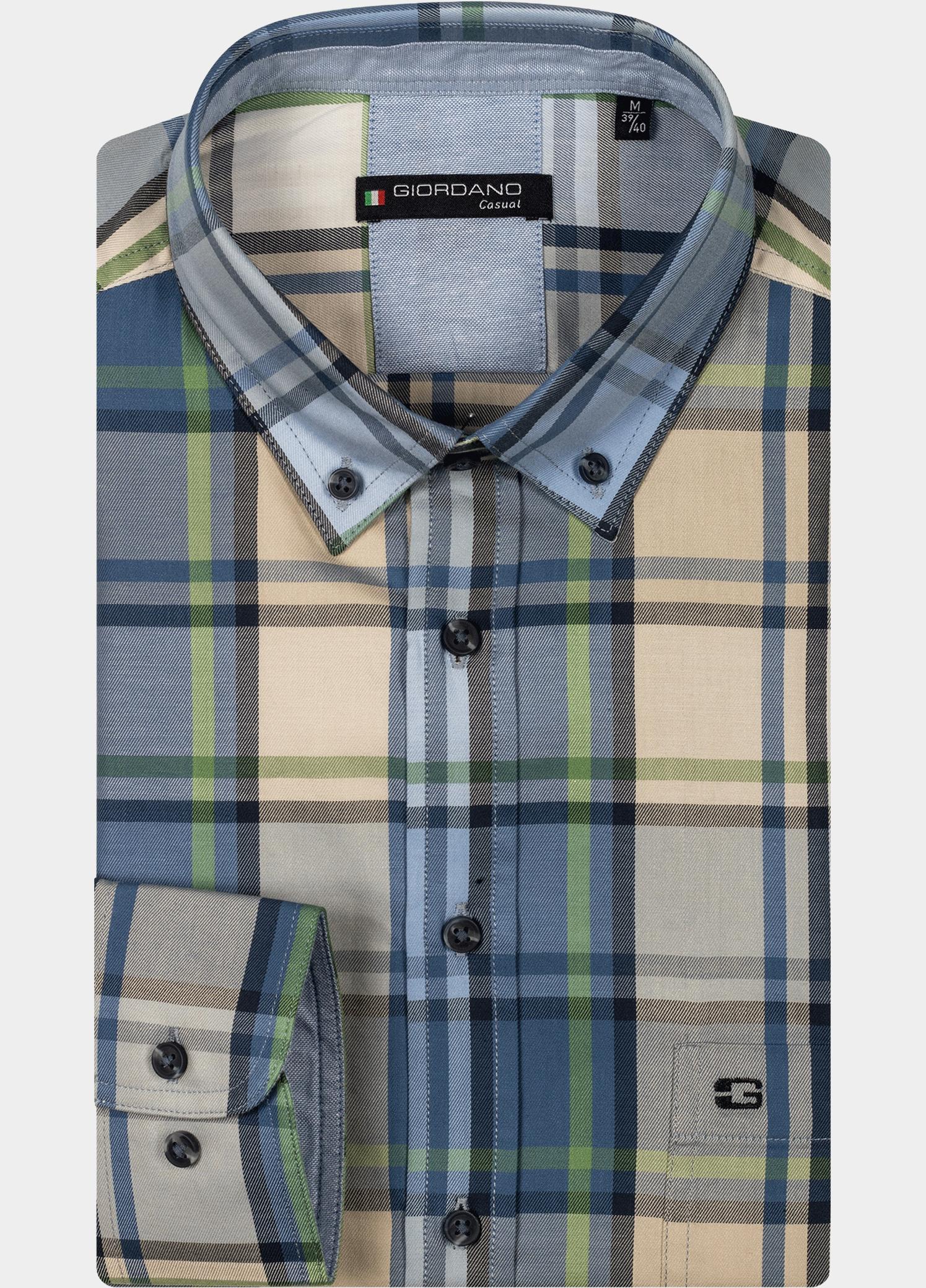 Giordano Overhemd heren Groen Ivy long sleeve button down t 517312/70