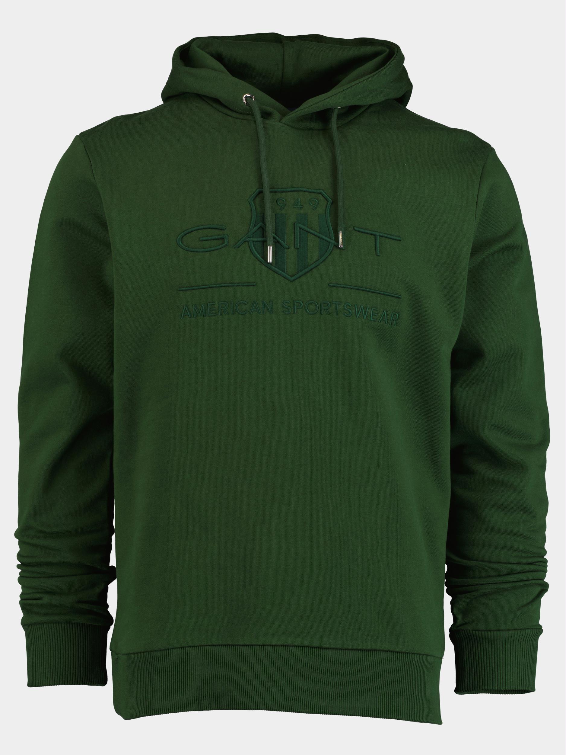 Gant Sweater Groen Tonal Archive Shield Hood 2037020/363