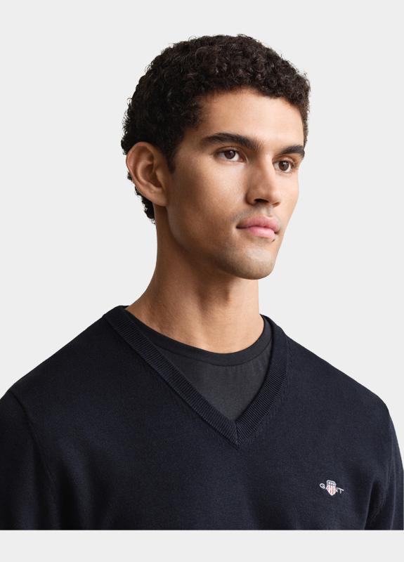 Gant Pullover heren Blauw Classic Cotton V-Neck 8030562/433