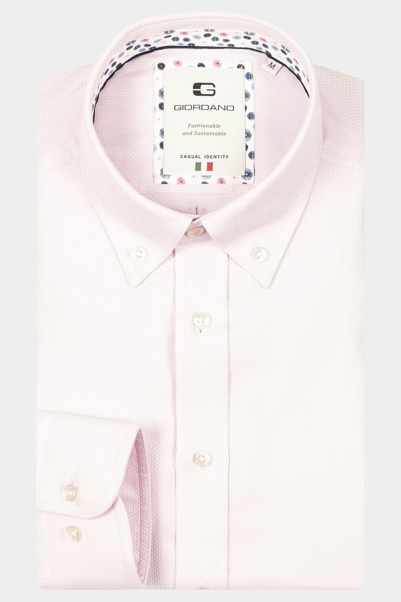 Giordano Casual hemd lange mouw Roze Loretto long sleeve button do 517881/51