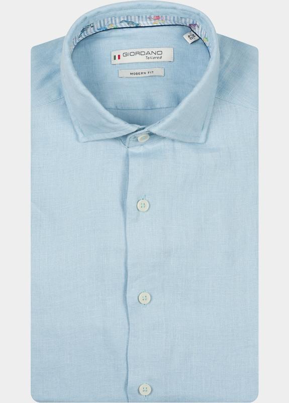 Giordano Overhemd heren Blauw Row Long Sleeve Cutaway Soft 617810/61