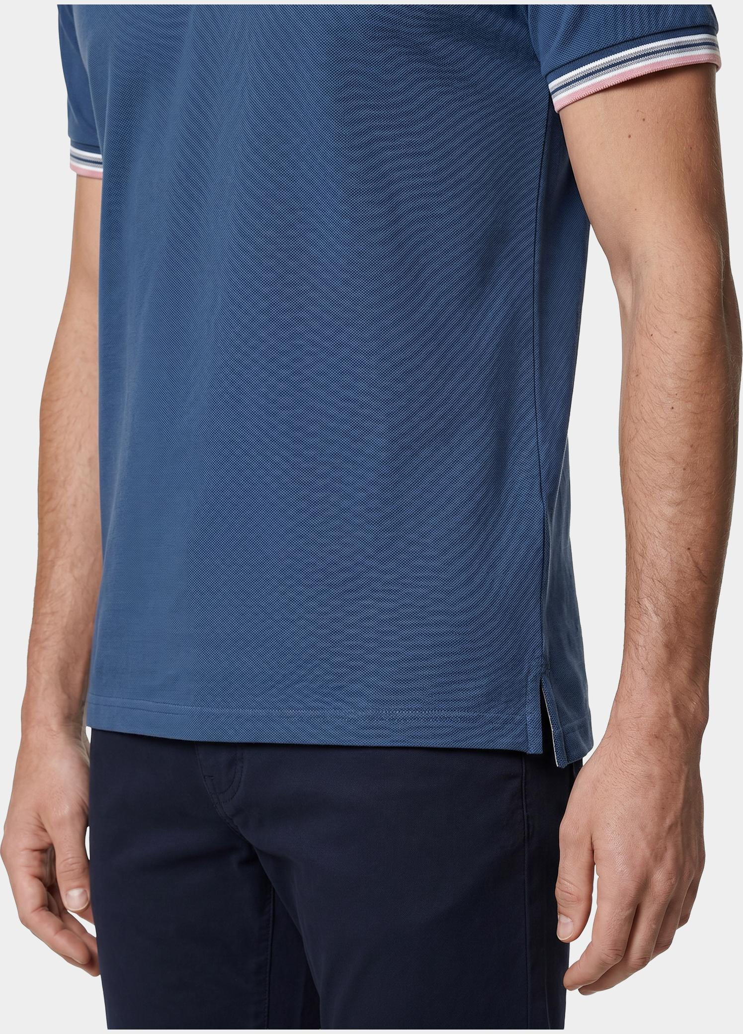 Scotland Blue Polo heren Blauw Brick Polo Plain Contrast Col SPE25108BR06SB/268 jeans blue
