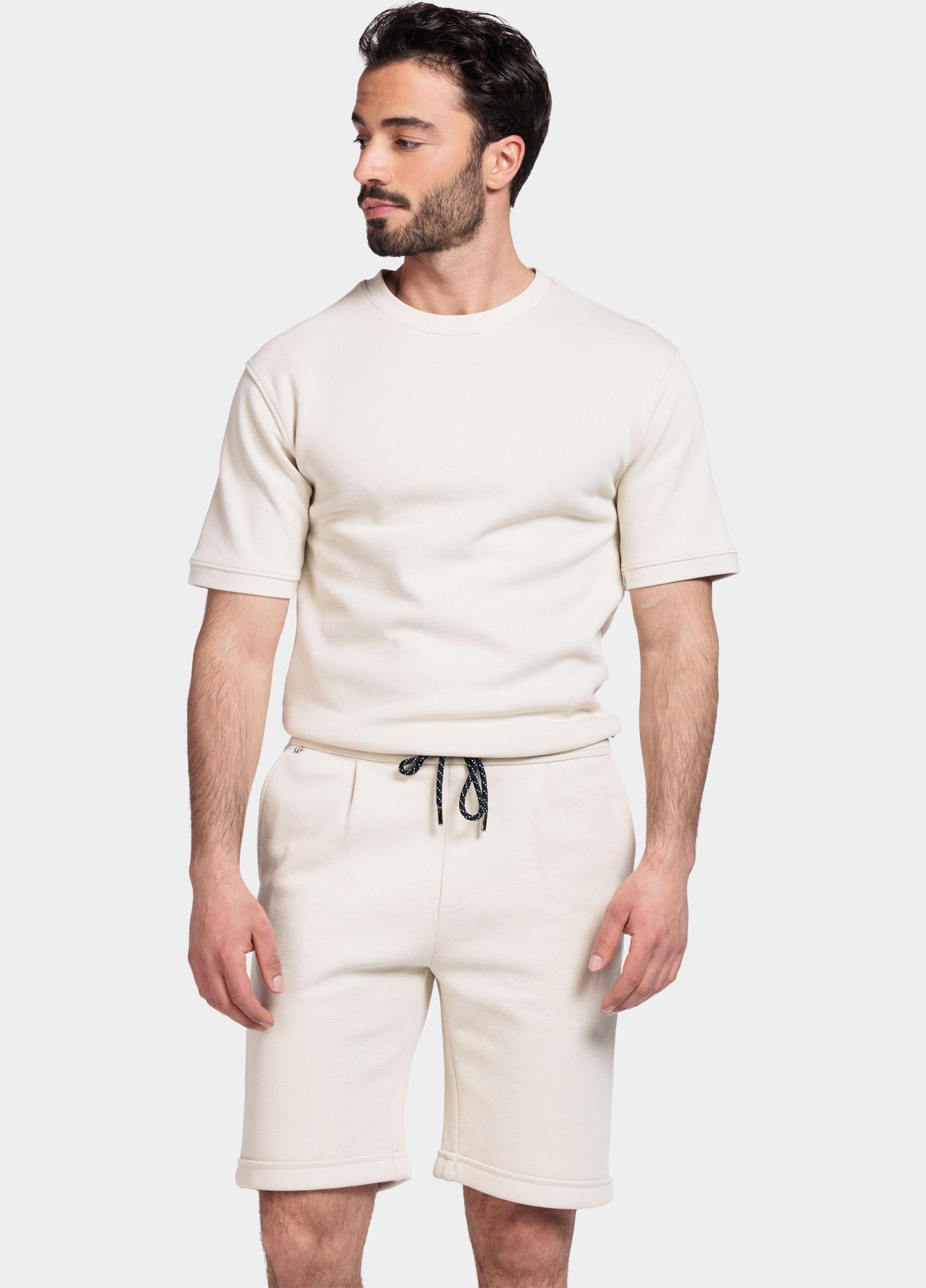 Giordano Korte Broek heren Wit Salina elastic short Double f 511121/81
