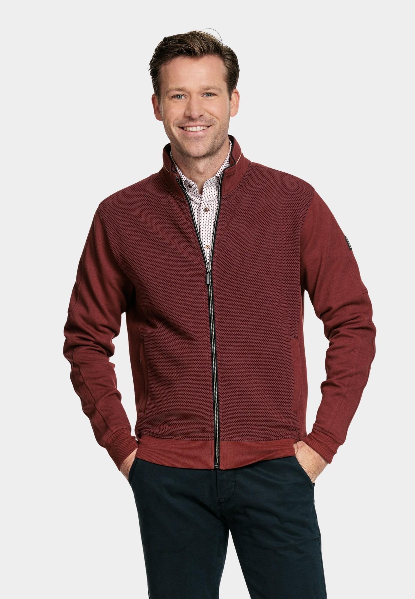 Baileys Vest Rood Sweat Cardigan Zip  Front 322276/38