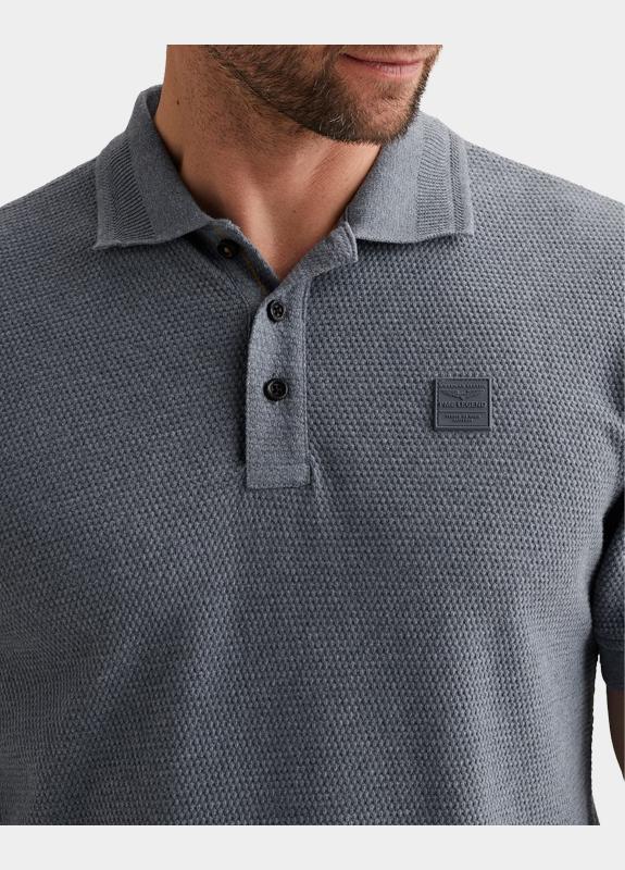 PME Legend Polo korte mouw Blauw Short sleeve polo popcorn jer PPSS2602856/5106