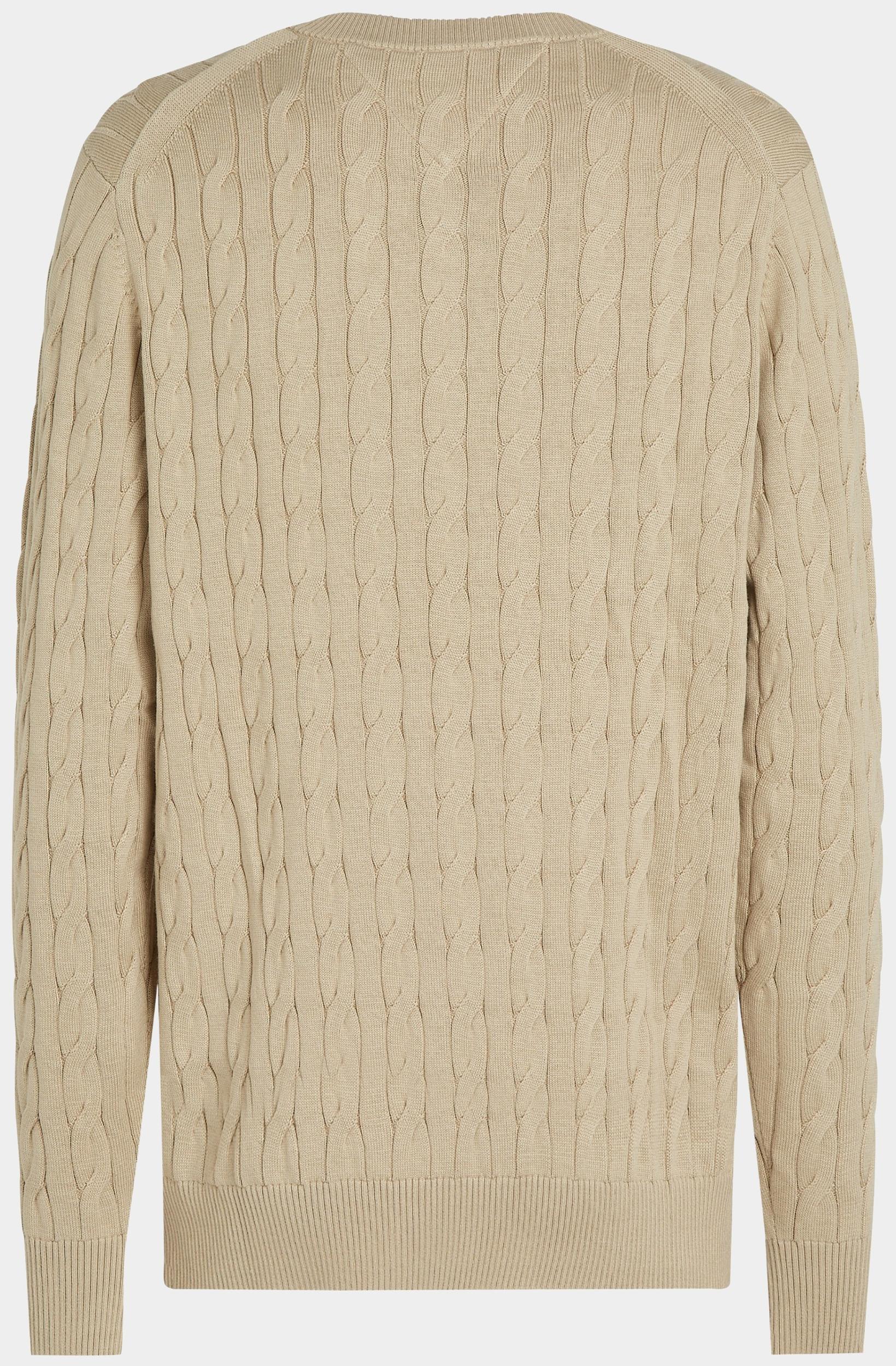 Tommy Hilfiger Pullover Bruin Classic Cotton Cable Crew Neck MW0MW33132/RBT