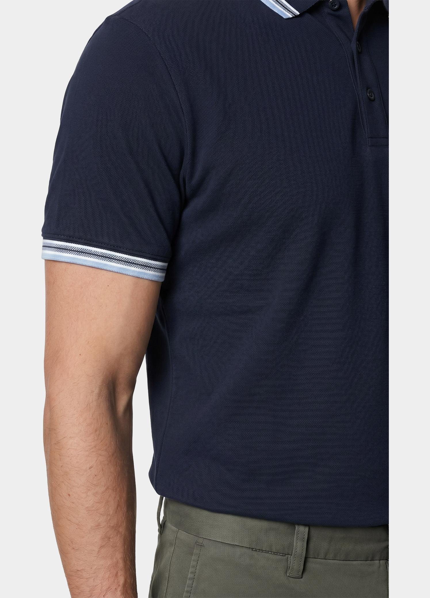 Scotland Blue Polo heren Blauw Brick Polo Plain Contrast Col SPE25108BR06SB/290 navy