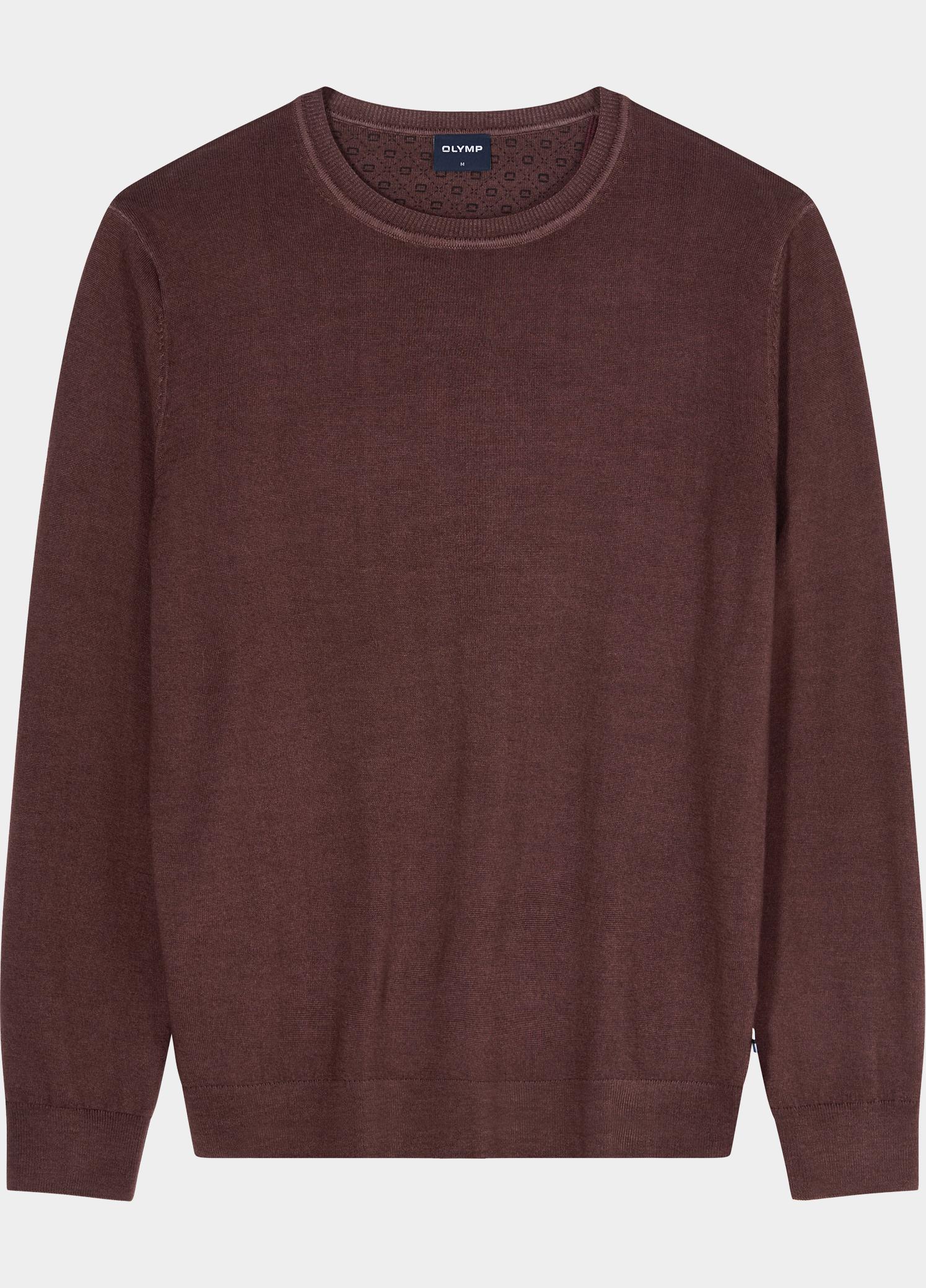 Olymp Pullover heren Rood Rundhals Strick 534065/37