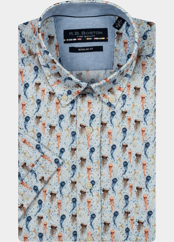 R.B. Boston Casual hemd korte mouw Multi Marshall SS Button Down 516670/216