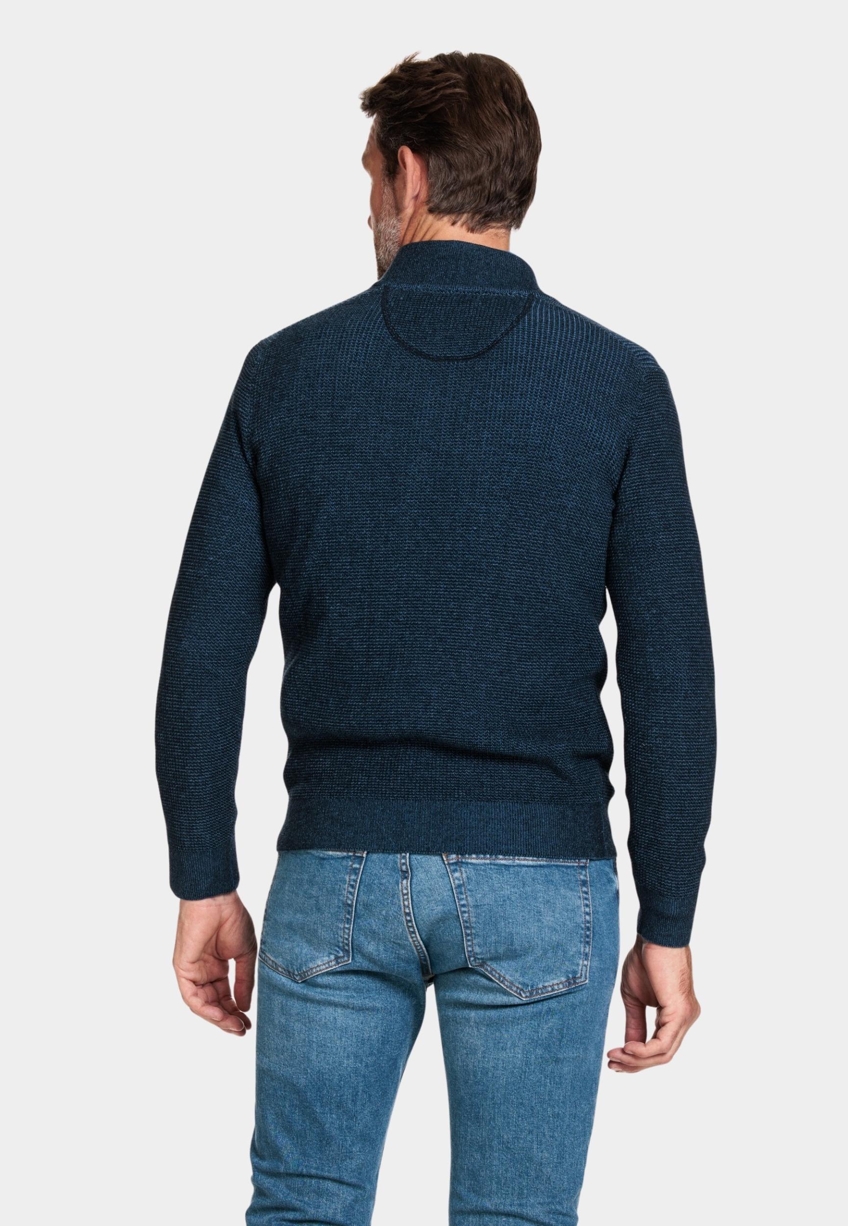 Baileys Half Zip Blauw Pullover 1/2 button Placket 328411/635