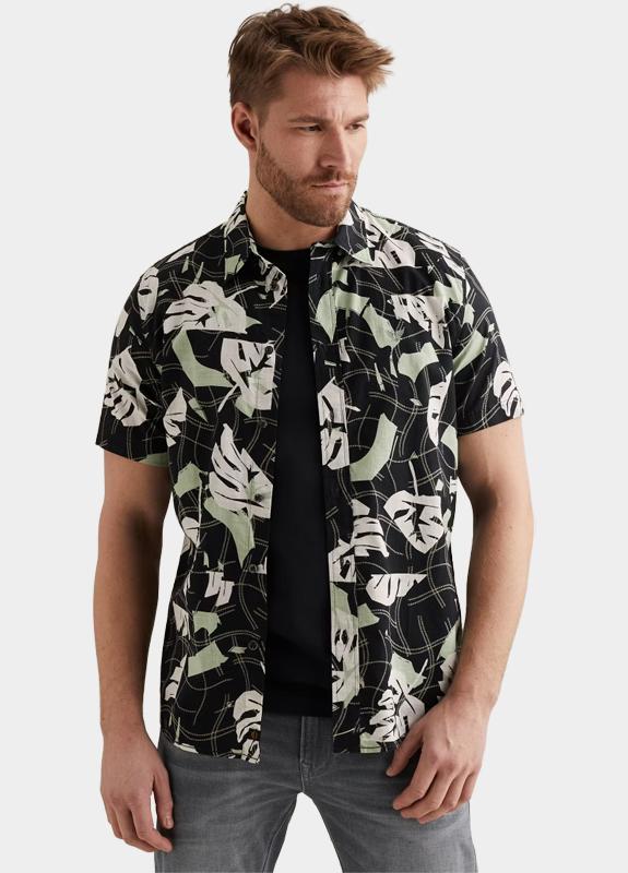 PME Legend Casual hemd korte mouw Blauw Short Sleeve Shirt Print on C PSIS2604208/5282