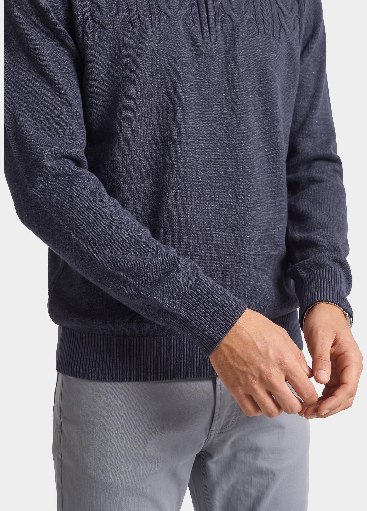 Baileys Half Zip Blauw 5gg Cable Pattern 628457/602