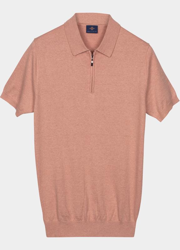Baileys Polo heren Rood Polo knitted SS 1/2 zip 14gg 615789/325
