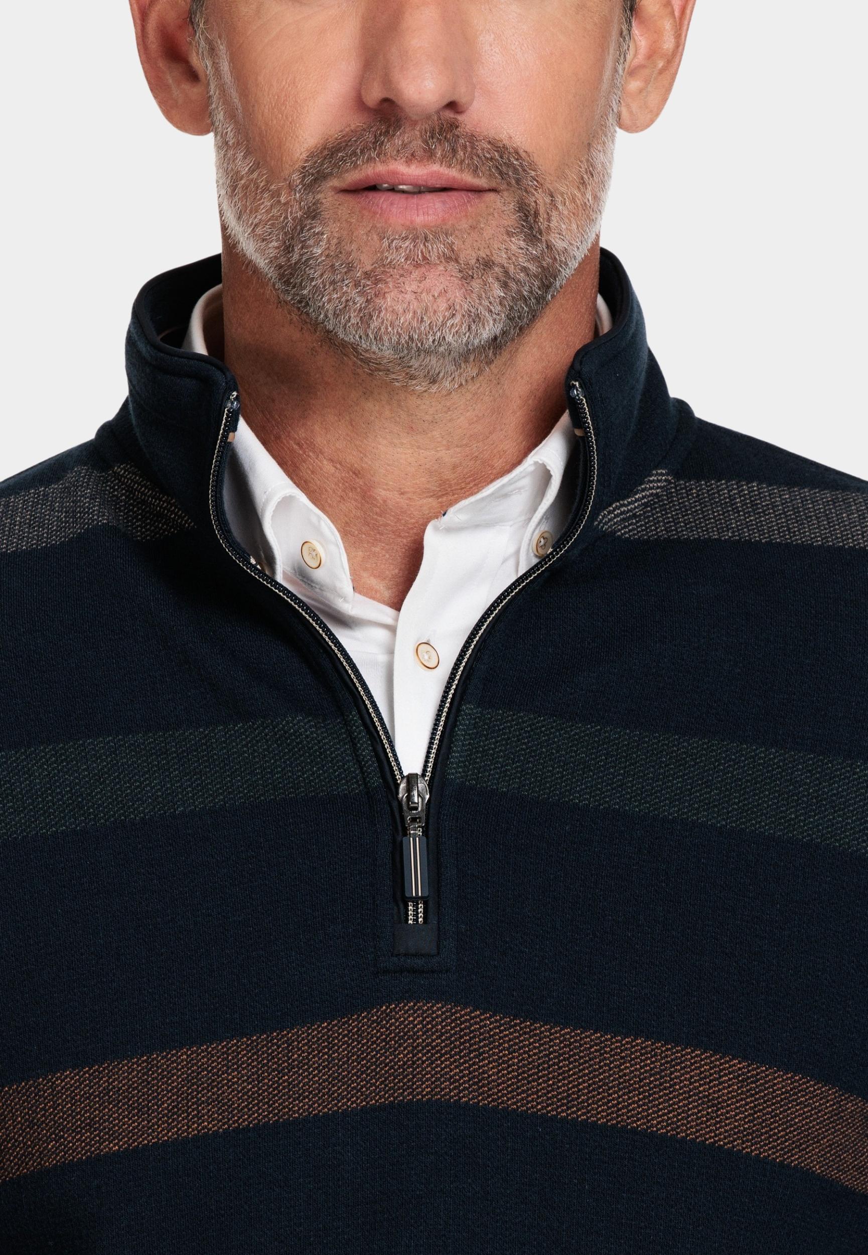 Baileys Half Zip Groen Sweatshirt 1/2 Zip  Jacquard 323198/79
