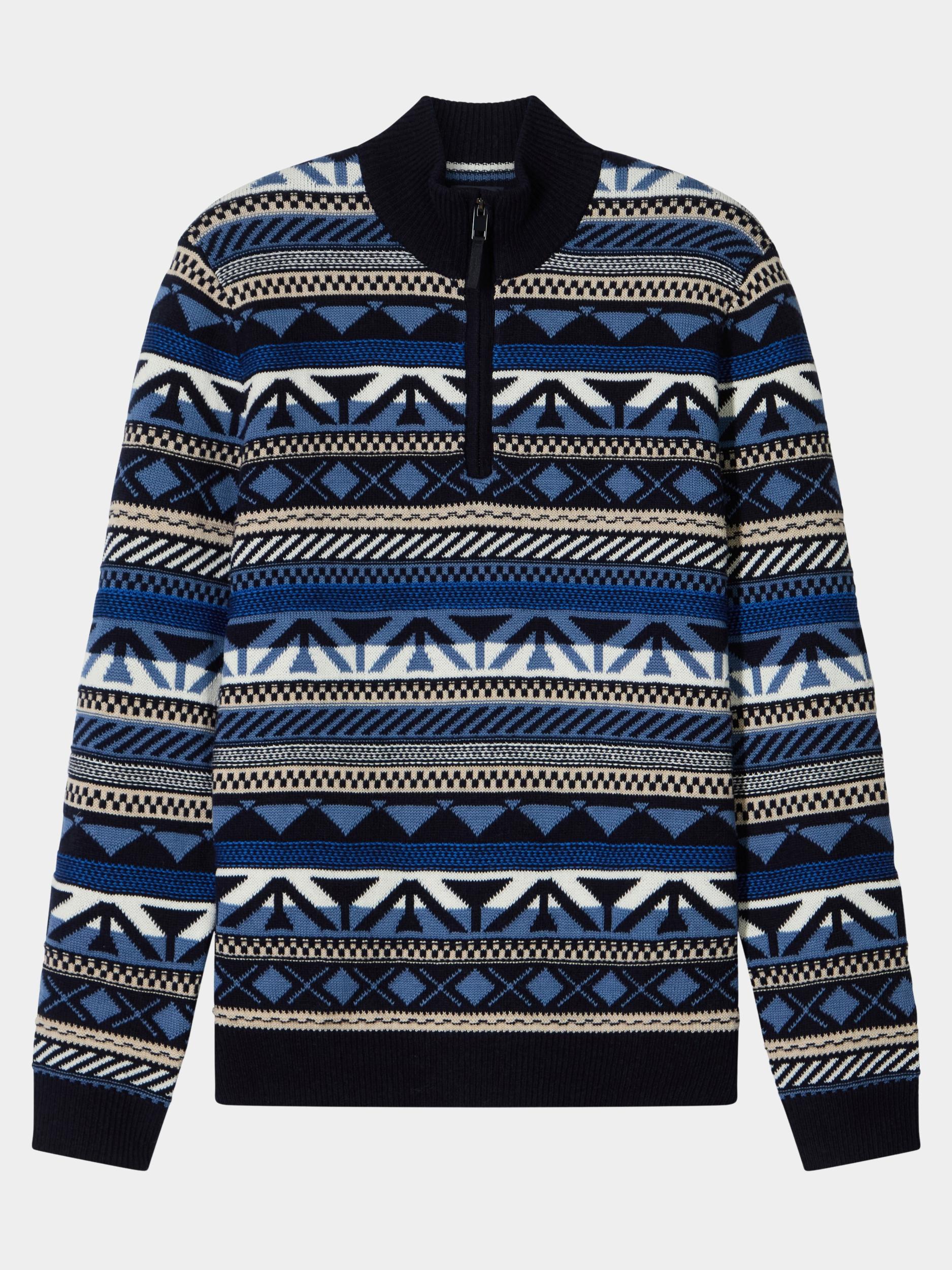 Olymp Half Zip Blauw Pullover Strick 532085/18
