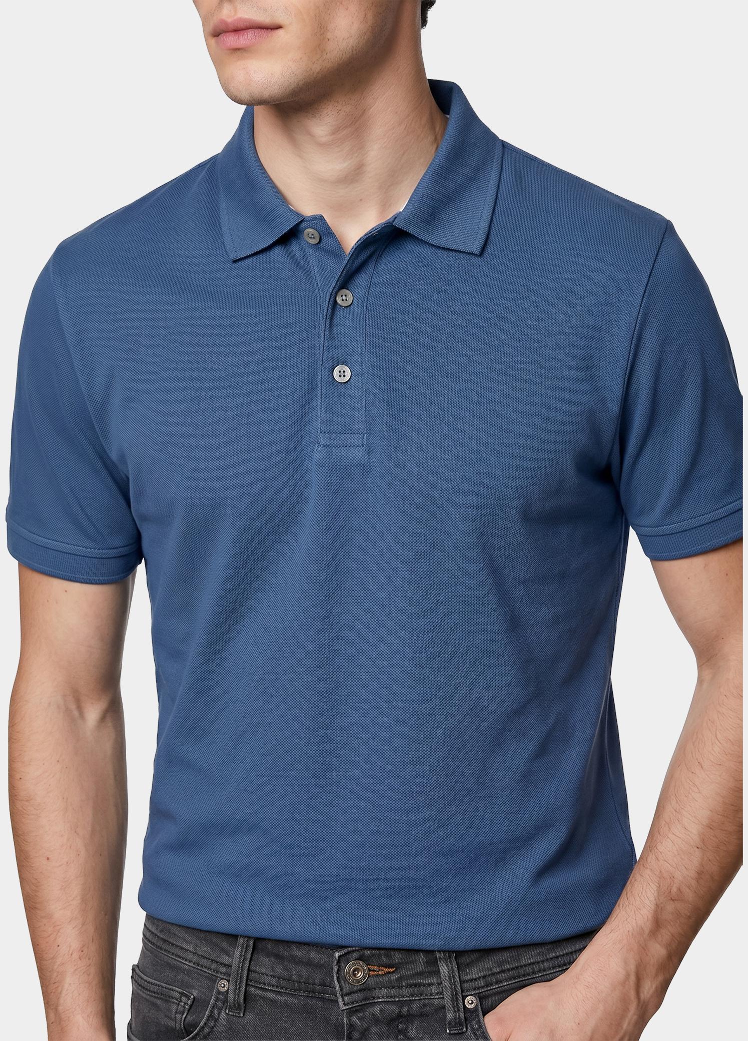 Born With Appetite Polo heren Blauw Arto Polo BWA25108AR22/268 jeans blue
