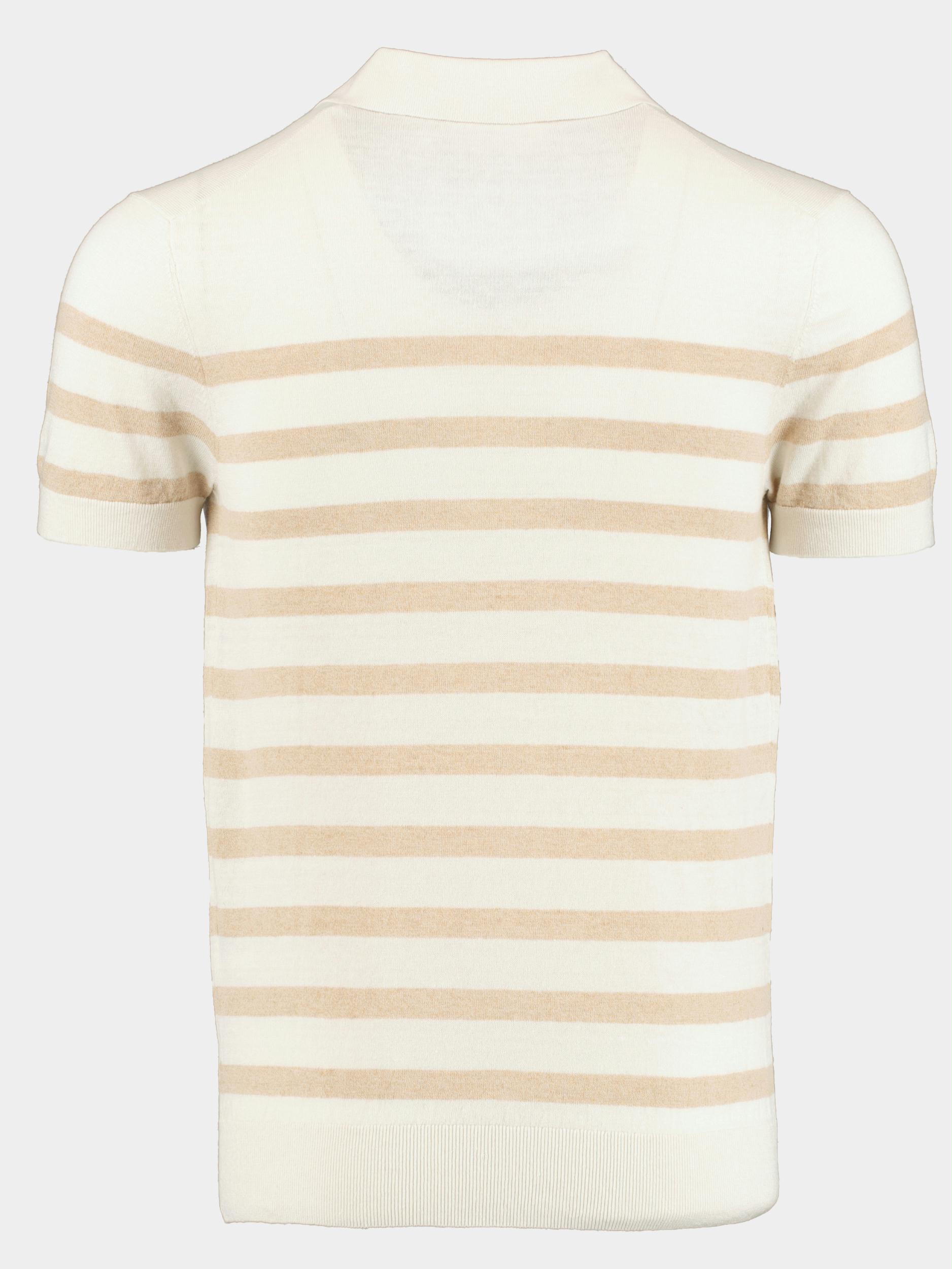 Born With Appetite Polo korte mouw Beige Roan Polo Stripes Flatknit 23108RO20/820 sand