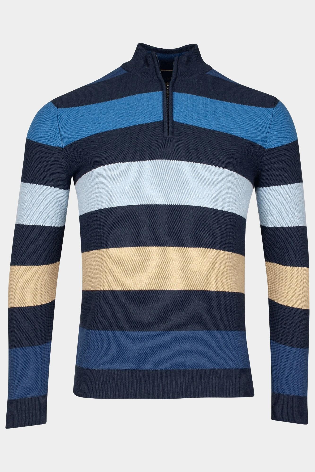 Baileys Half Zip Blauw Pullover 1/2 zip  2-tone y/d 518463/645