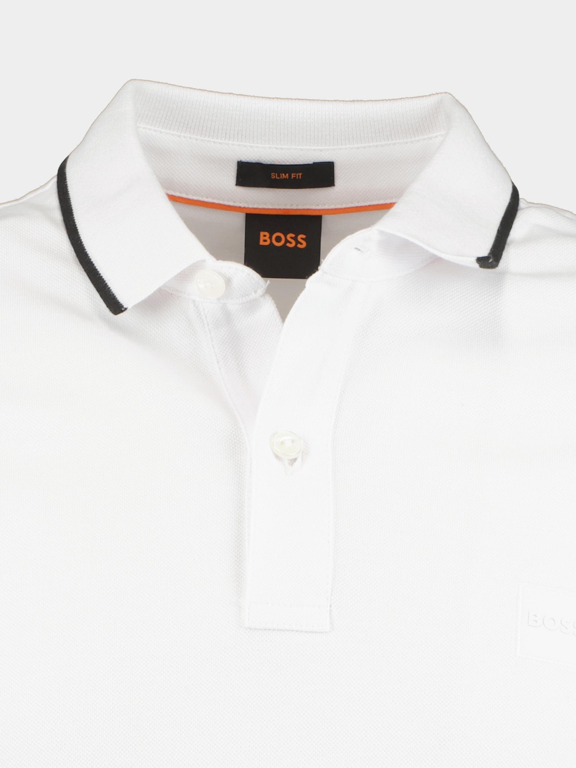 BOSS Orange Polo korte mouw Wit Passertip 10256683 01 50507699/100