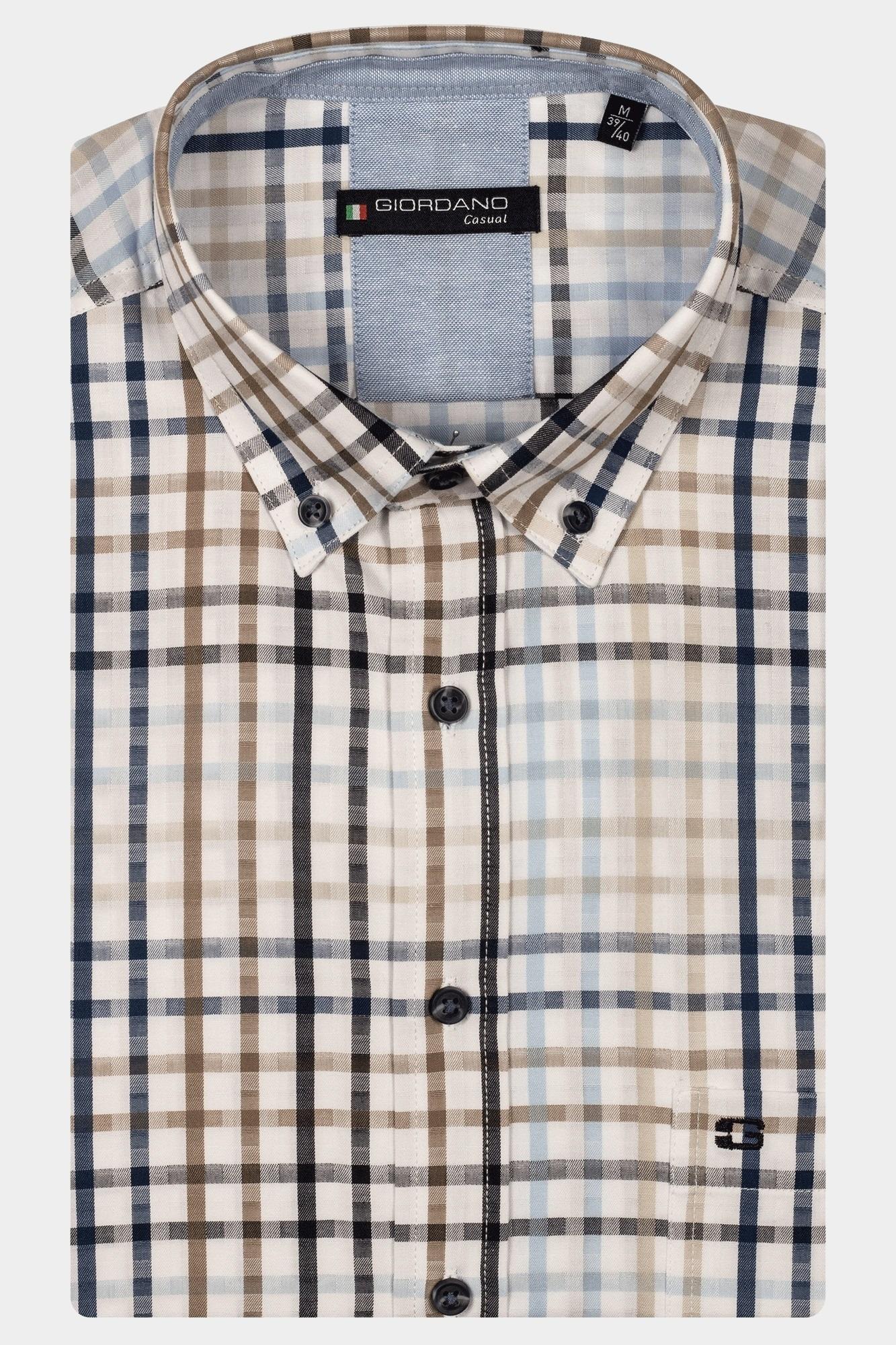 Giordano Casual hemd korte mouw Blauw League short sleeve button do 516311/60