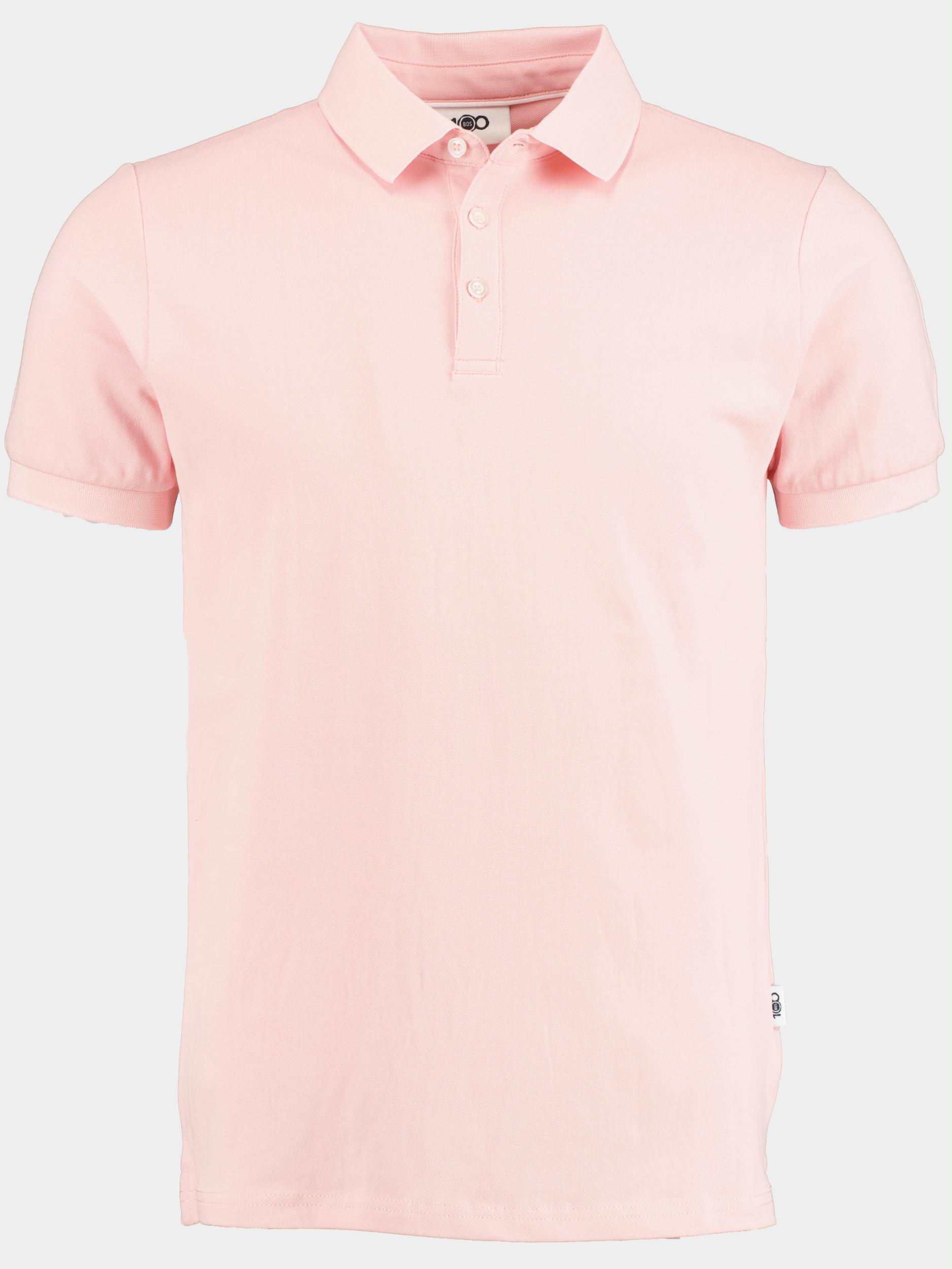 Bos Polo korte mouw Roze Oscar Polo Fine Pique Plain 22108OS03BO/737 dusty mauve