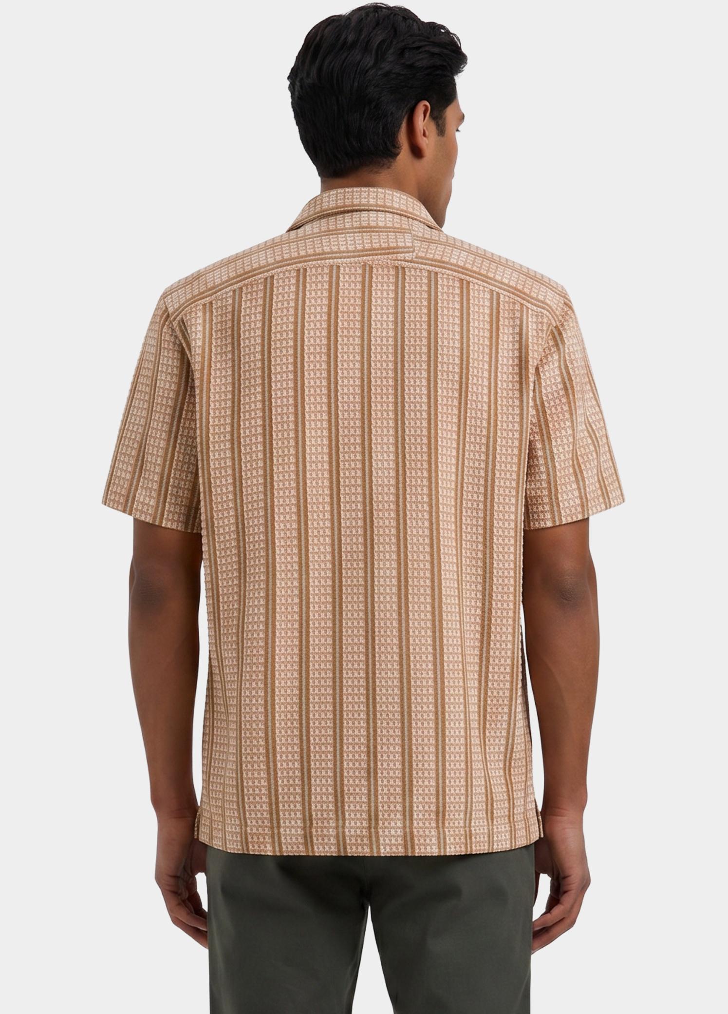 Cast Iron overhemd korte mouw heren Bruin Short Sleeve Shirt Yarn dye s CSIS2606292/8136