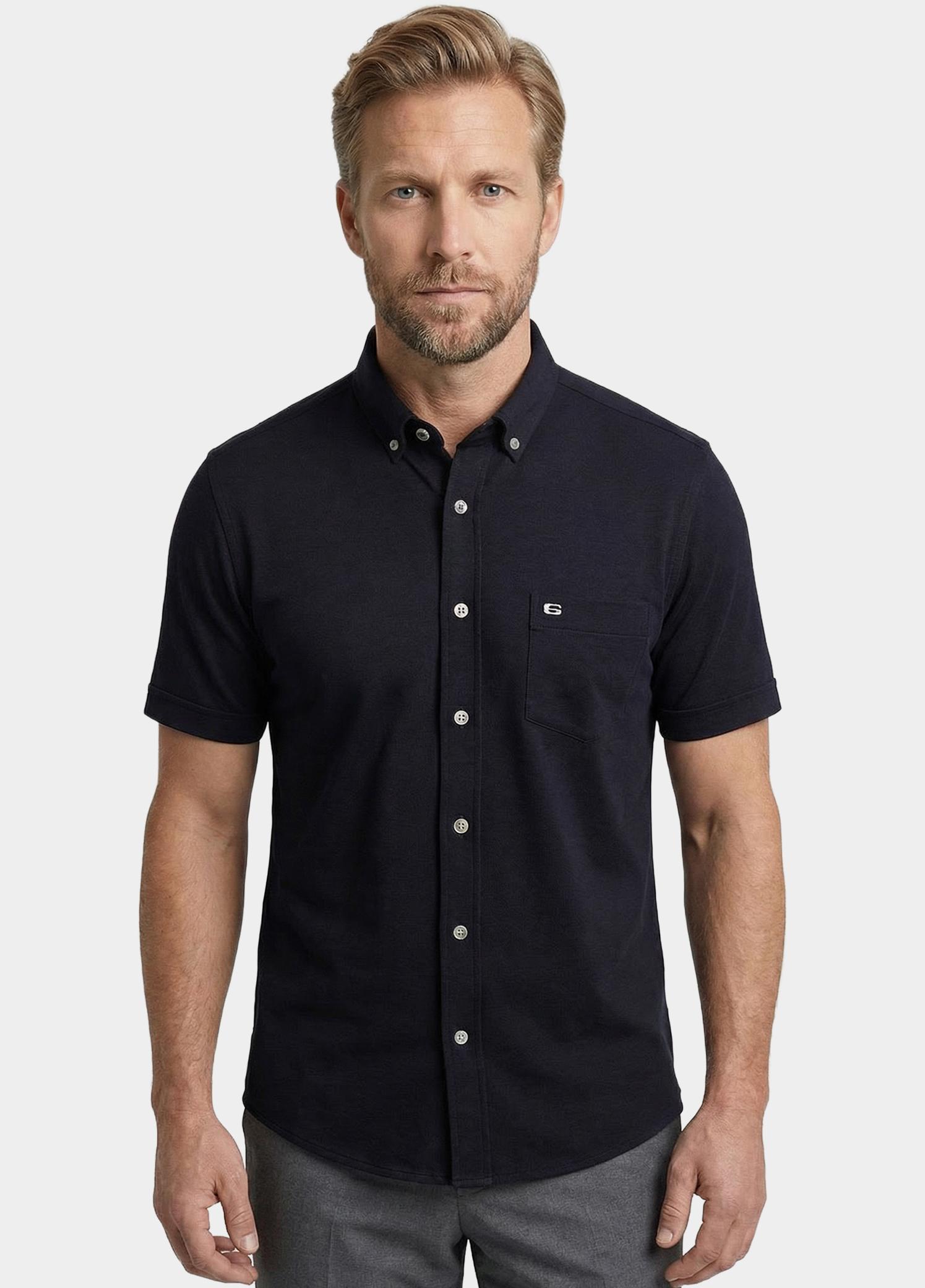 Giordano overhemd korte mouw heren Blauw Alfa Short Sleeve Button Down 616078/60
